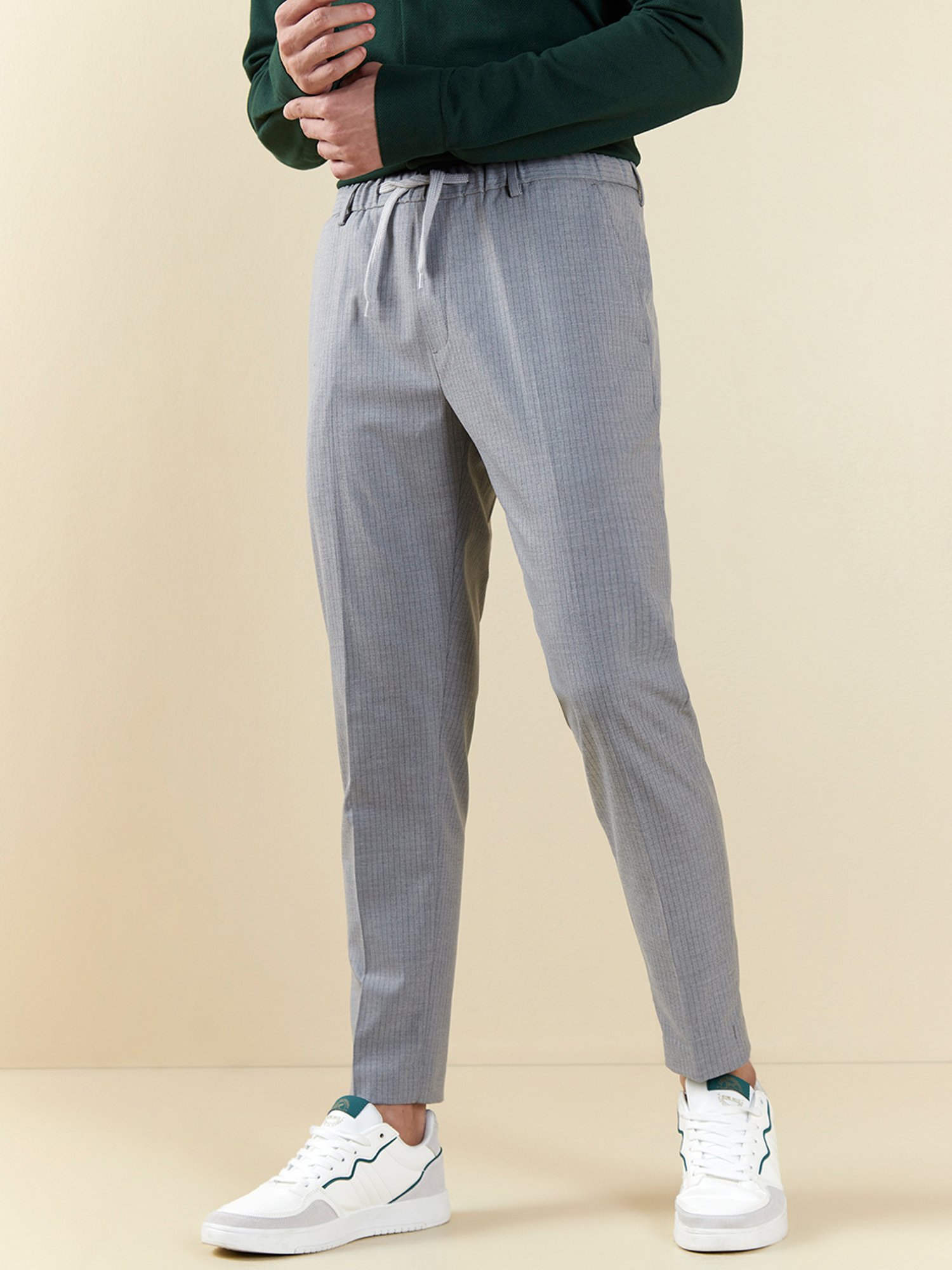 Textured Formal Trousers In Black B95 Tatum