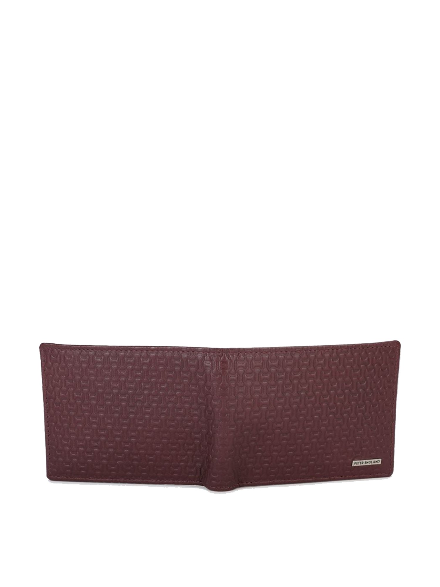 Buy Men Brown Textured Leather Wallet Online - 425345 | Peter England