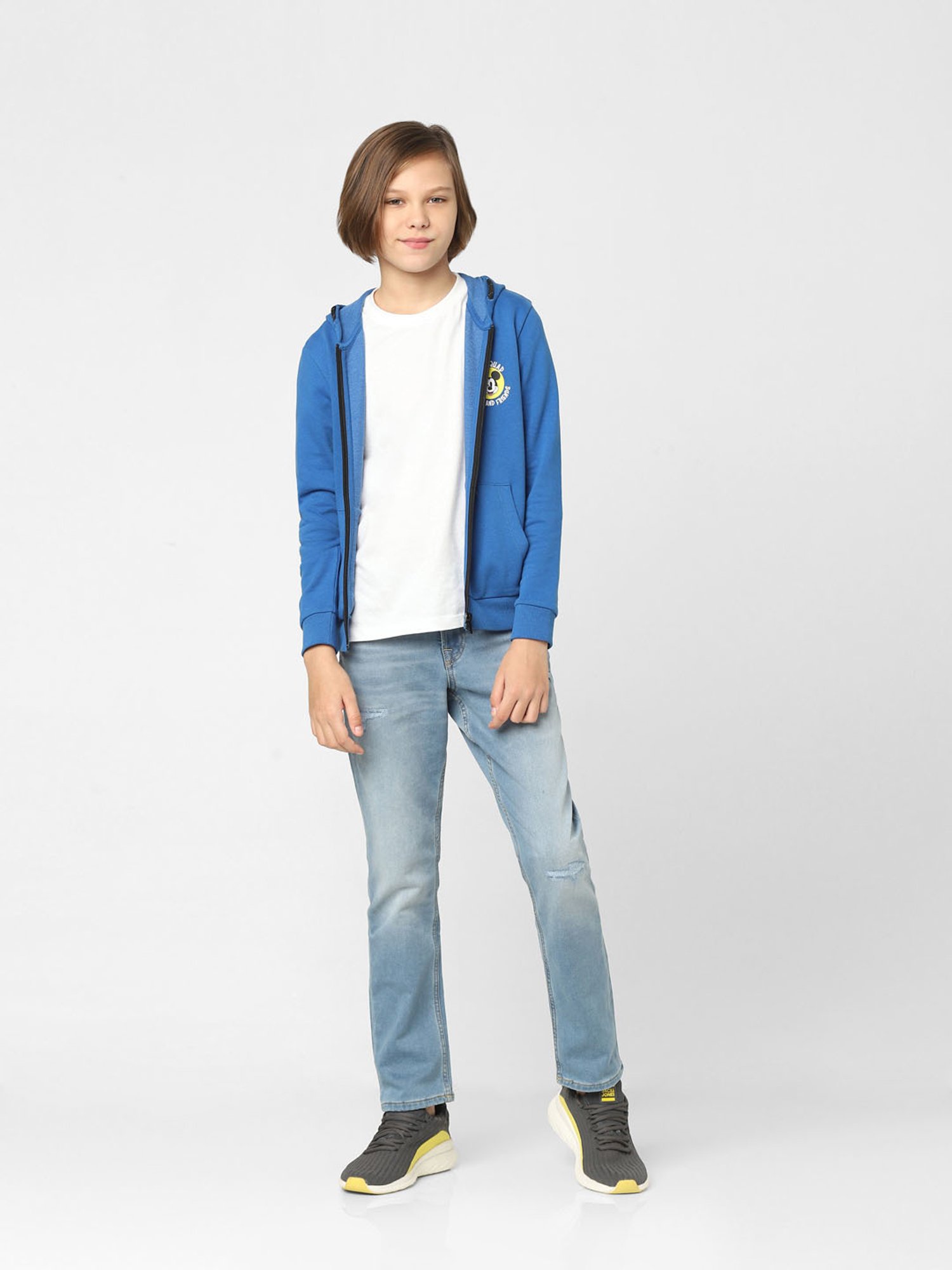 Buy Jack & Jones Junior Blue Solid Full Sleeves Hoodie for Boys Clothing  Online @ Tata CLiQ