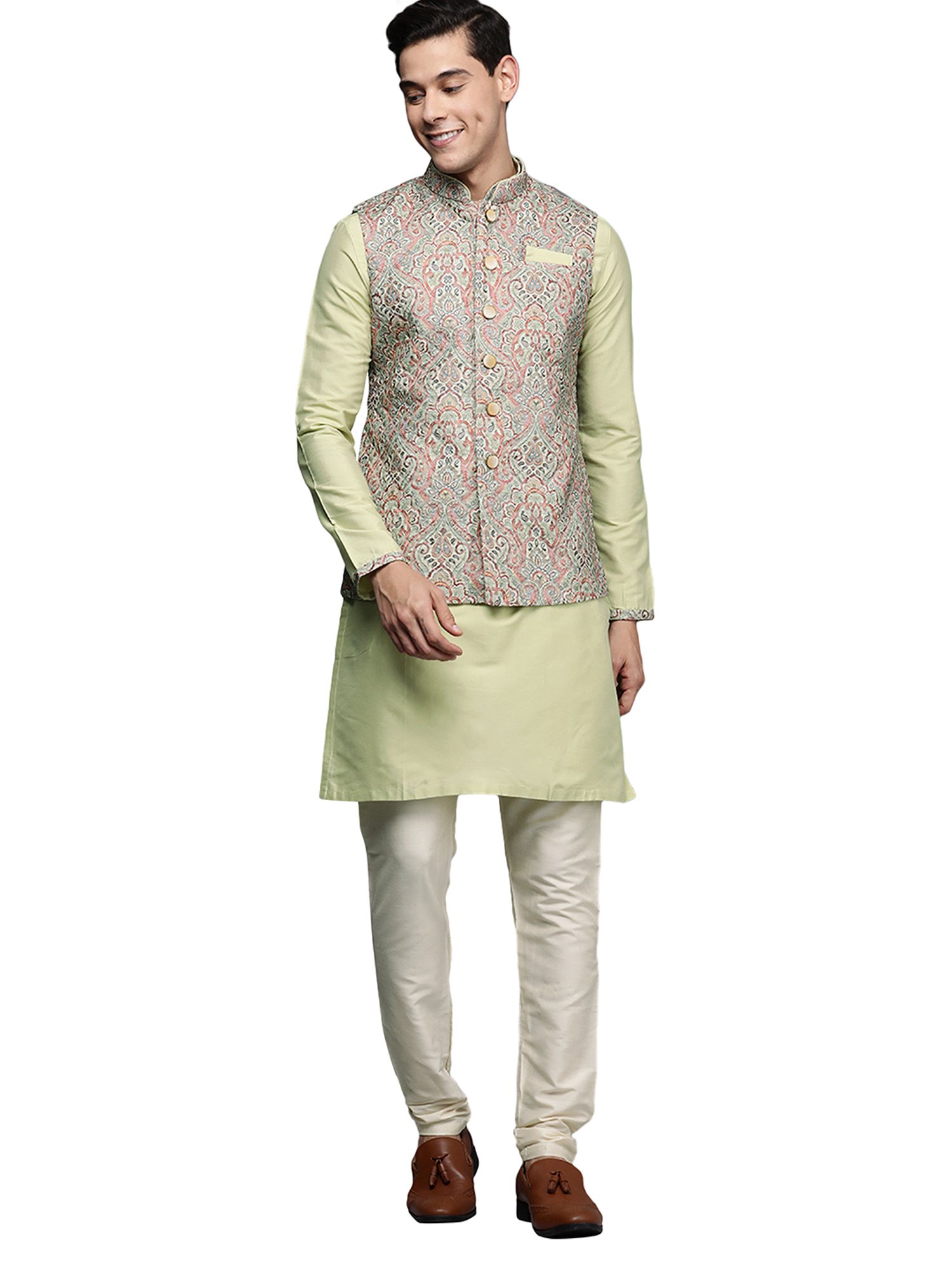 Manyavar kurta outlet with nehru jacket