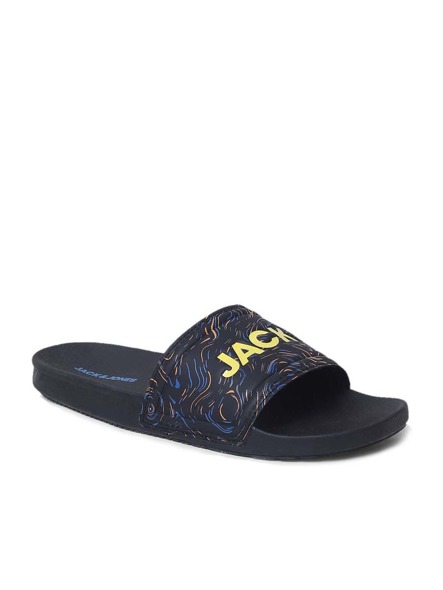 Buy Jack Jones Men s Black Slides for Men at Best Price Tata CLiQ