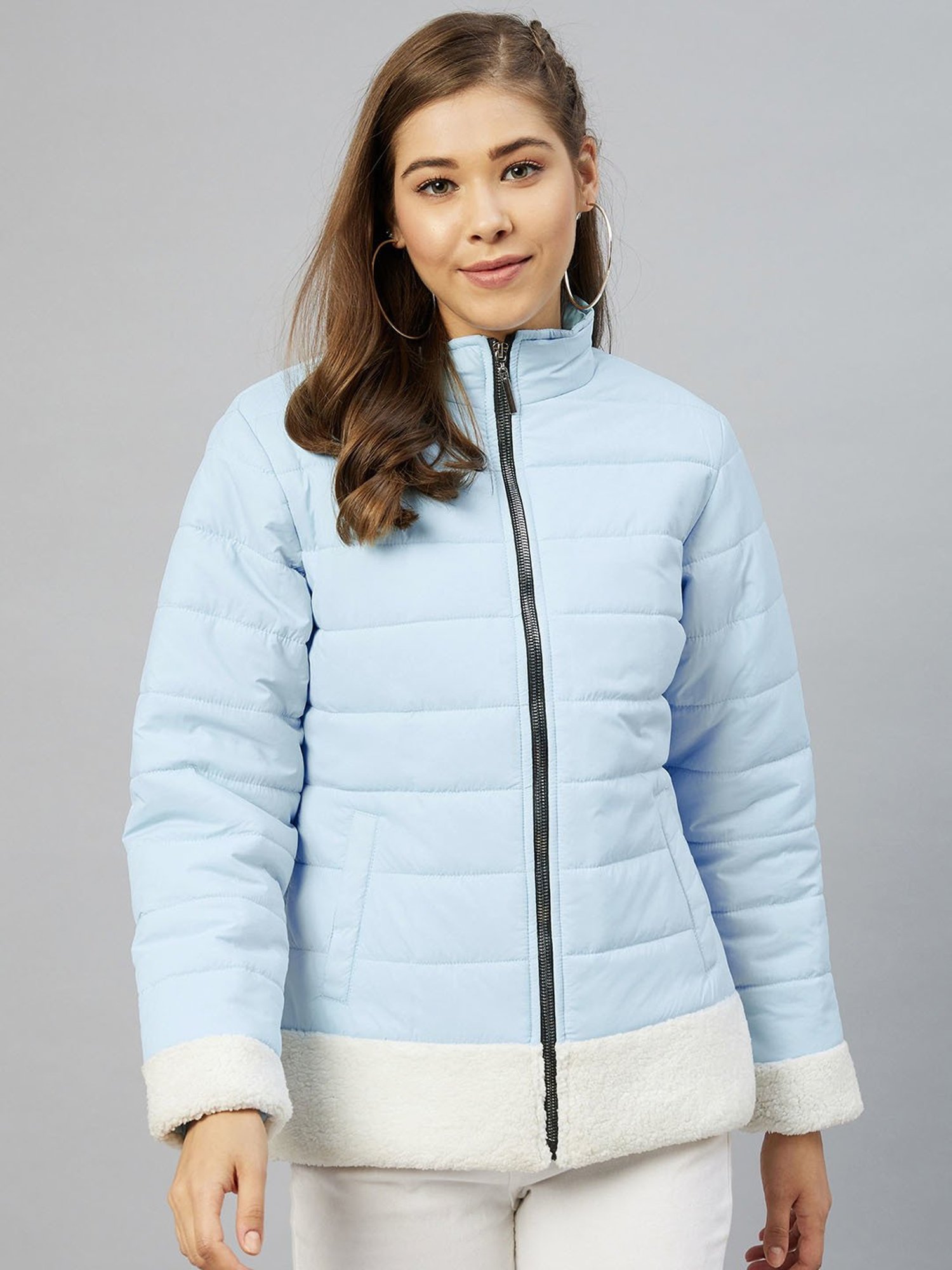 Erin Snow Lolita II Jacket in Snow & Sky Blue Aluminum | REVOLVE