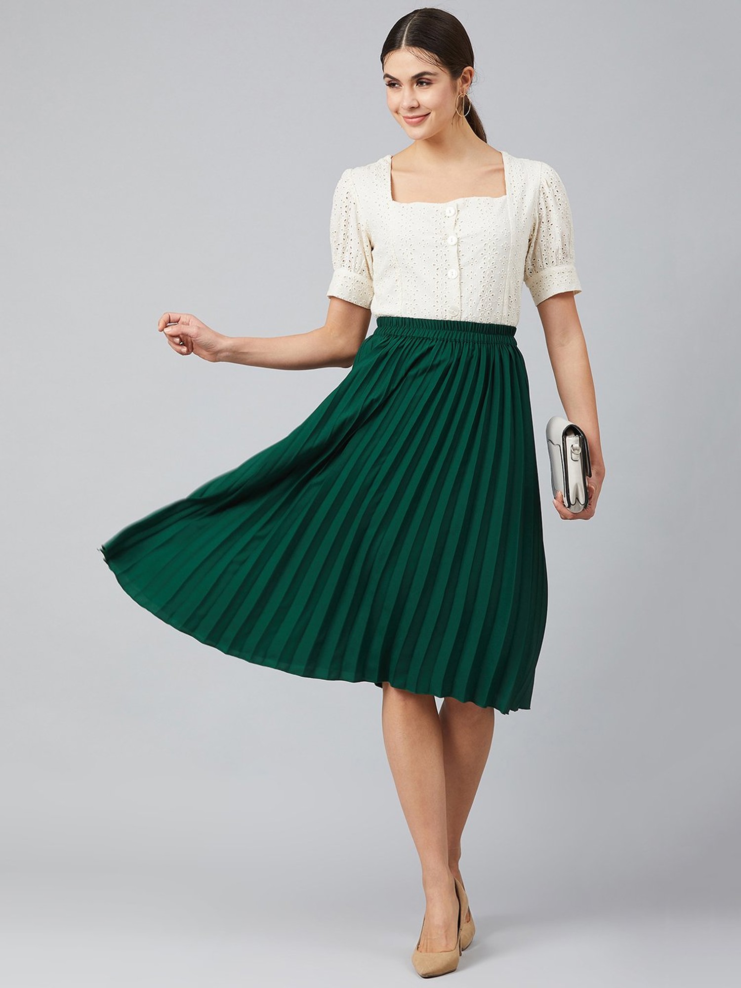 Buy ONLY Women Green Printed A Line Skirt  Skirts for Women 9670839   Myntra