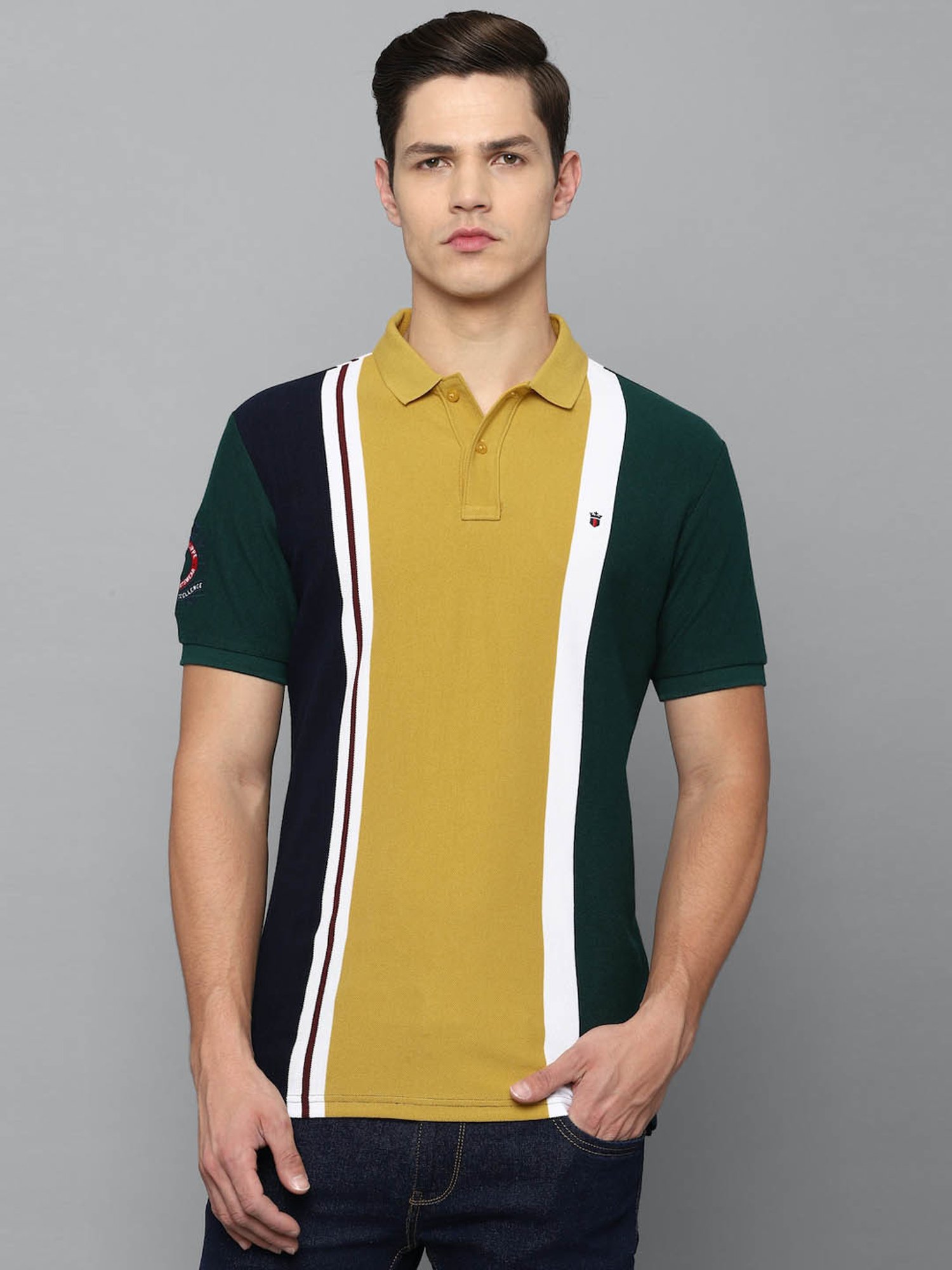 Buy Louis Philippe Sports Mens Colour Block Polo T-Shirt_Multi-Coloured_XX-Large  at