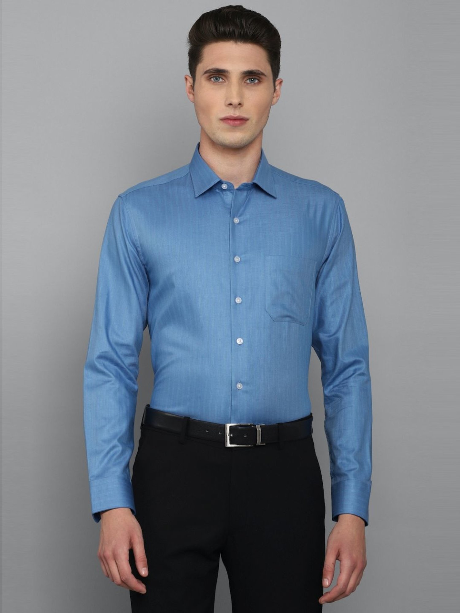 Buy Louis Philippe Blue Cotton Slim Fit Checks Shirts for Mens Online @  Tata CLiQ