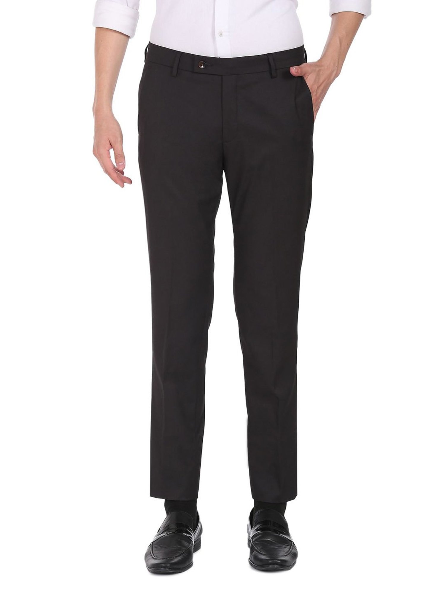 Buy Arrow Men Charcoal Grey Smart Fit Formal Trousers  Trousers for Men  218111  Myntra