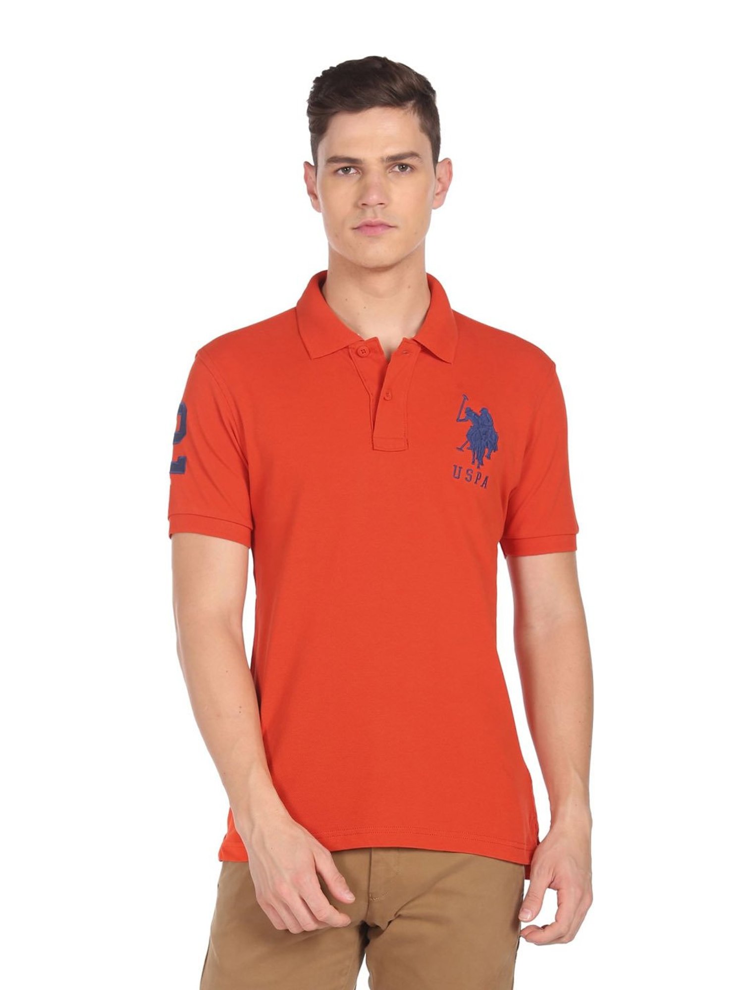 Dark orange hotsell polo shirt