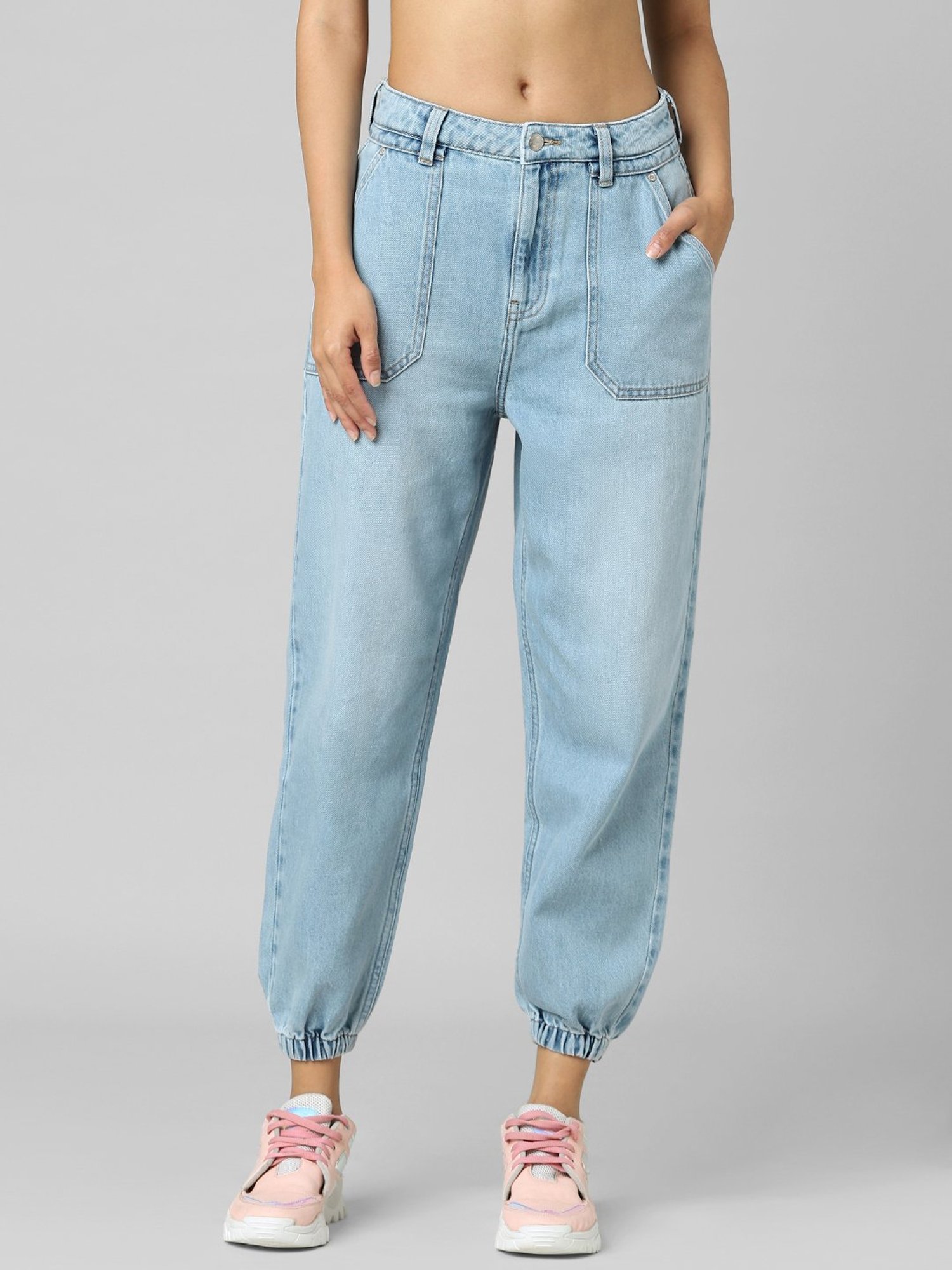 Buy Only Blue Cotton High Rise Jeans for Women Online @ Tata CLiQ