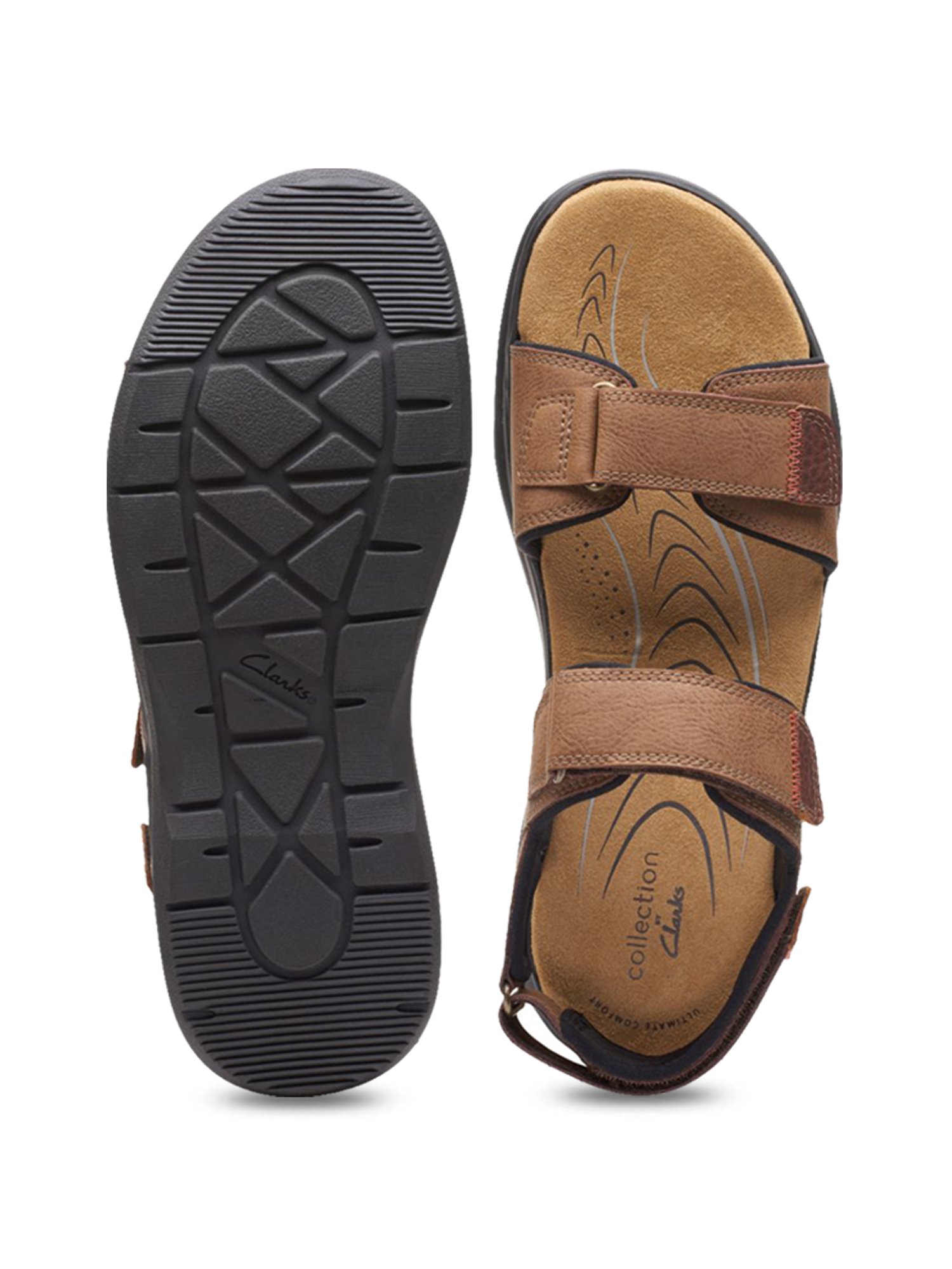 Buy Clarks Men Brown Leather Sandals - Sandals for Men 1266380 | Myntra