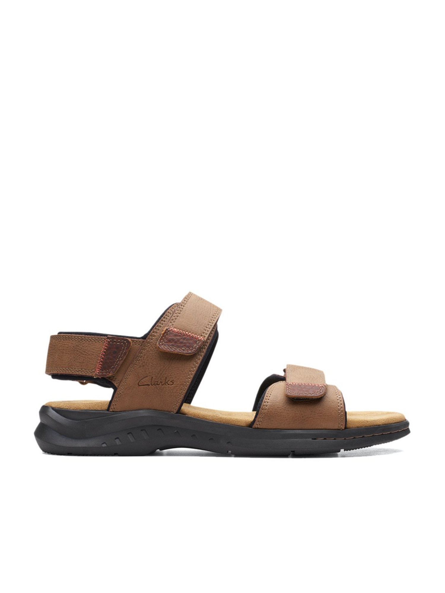 Clarks mens brown clearance leather sandals