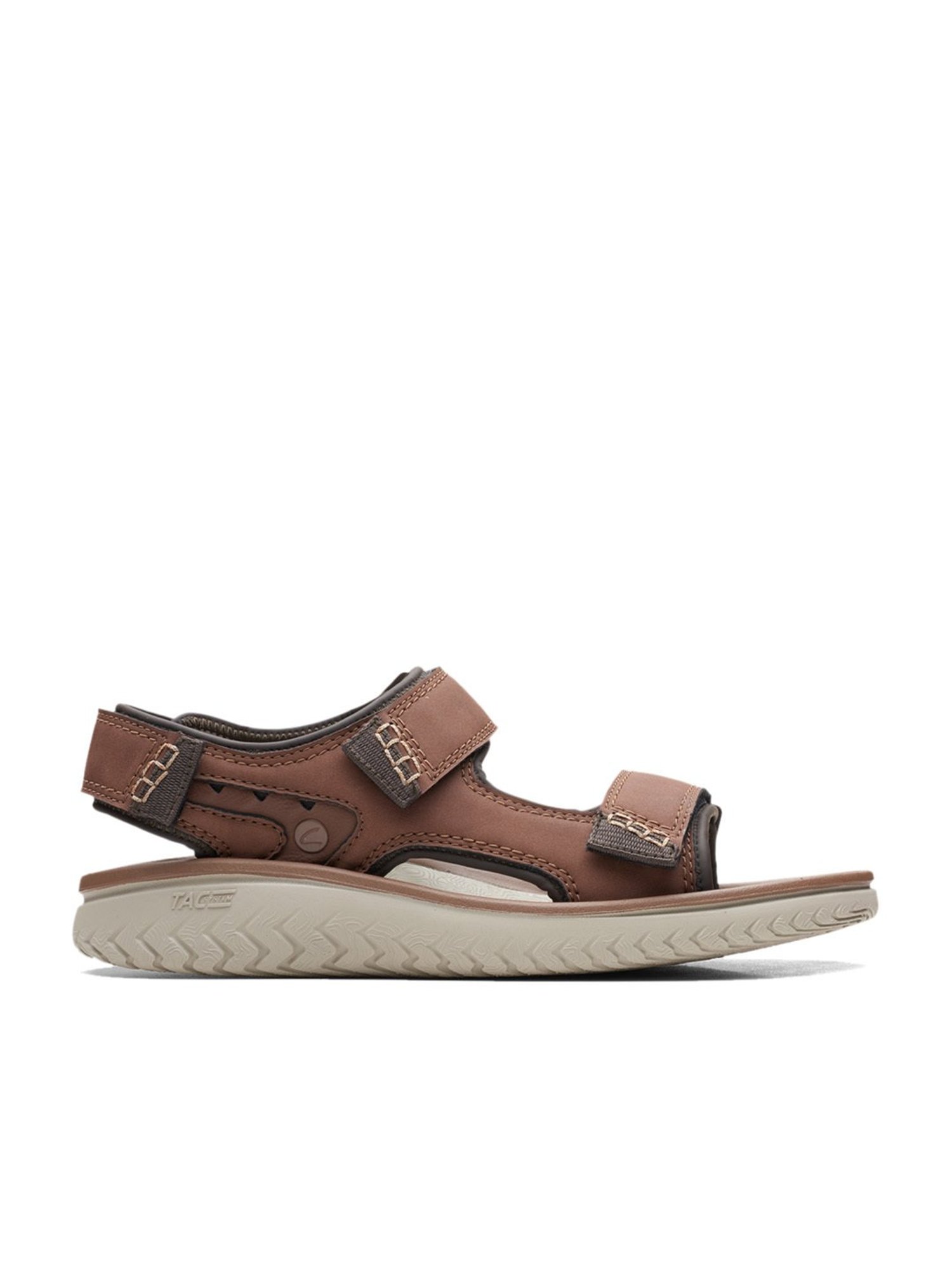 Clarks mens shop brown leather sandals