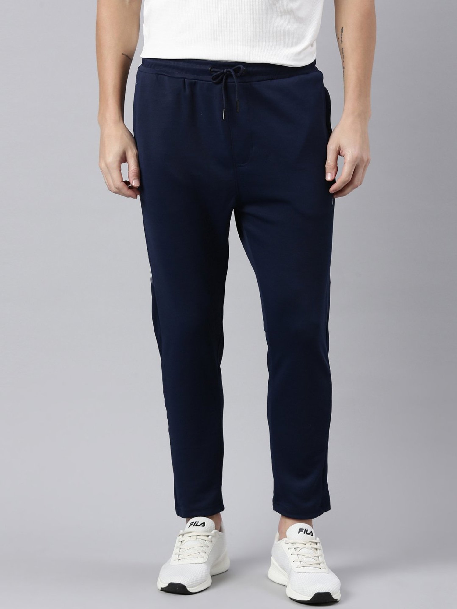 Buy Fila Navy Regular Fit Trackpants for Men's Online @ Tata CLiQ