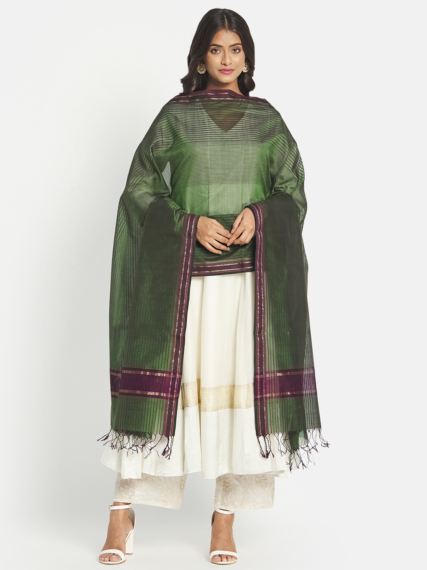 Buy Fabindia Green Woven Pattern Dupatta for Women Online @ Tata CLiQ