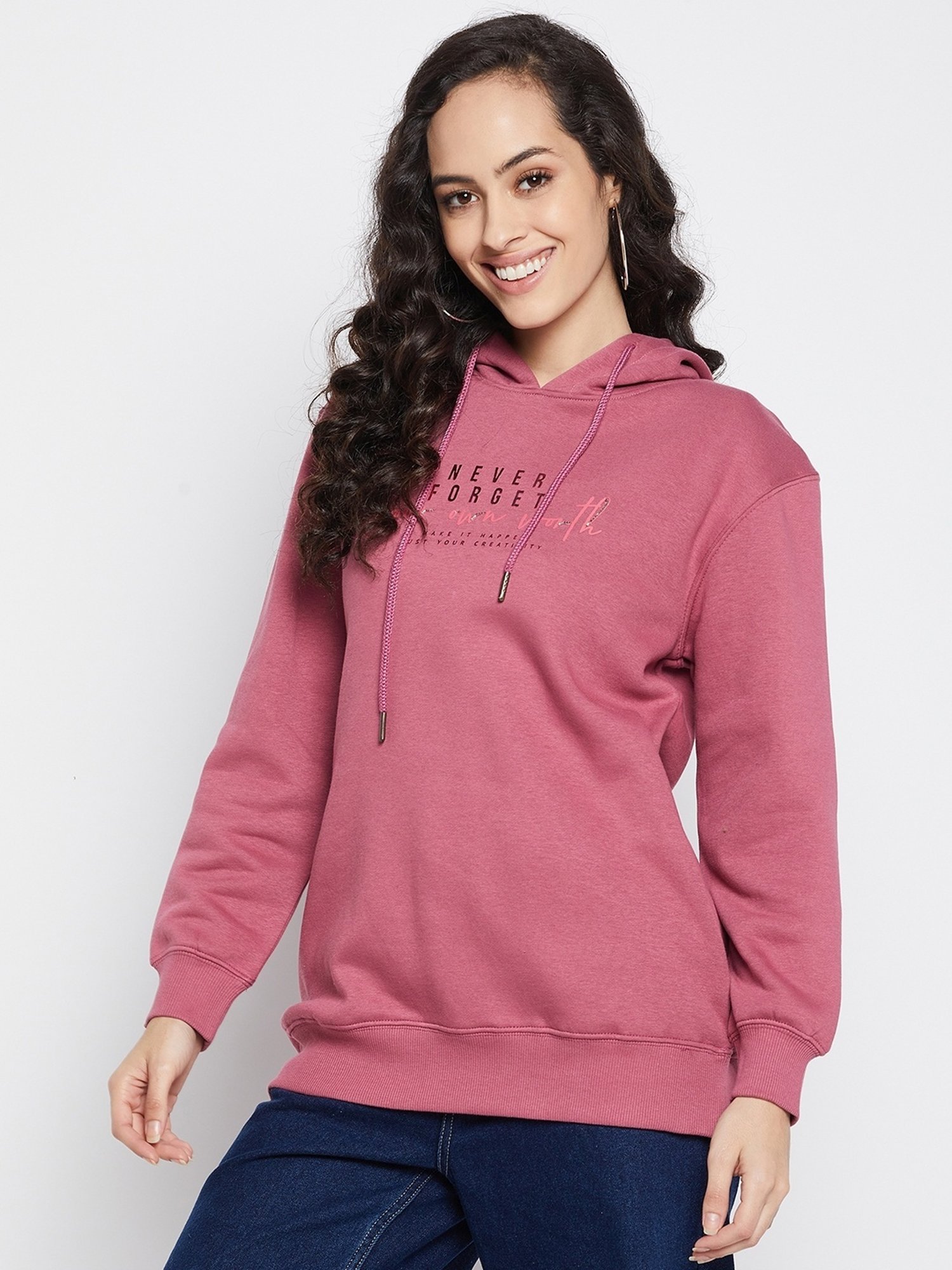 MADAME Pink Regular Fit Sweatshirt