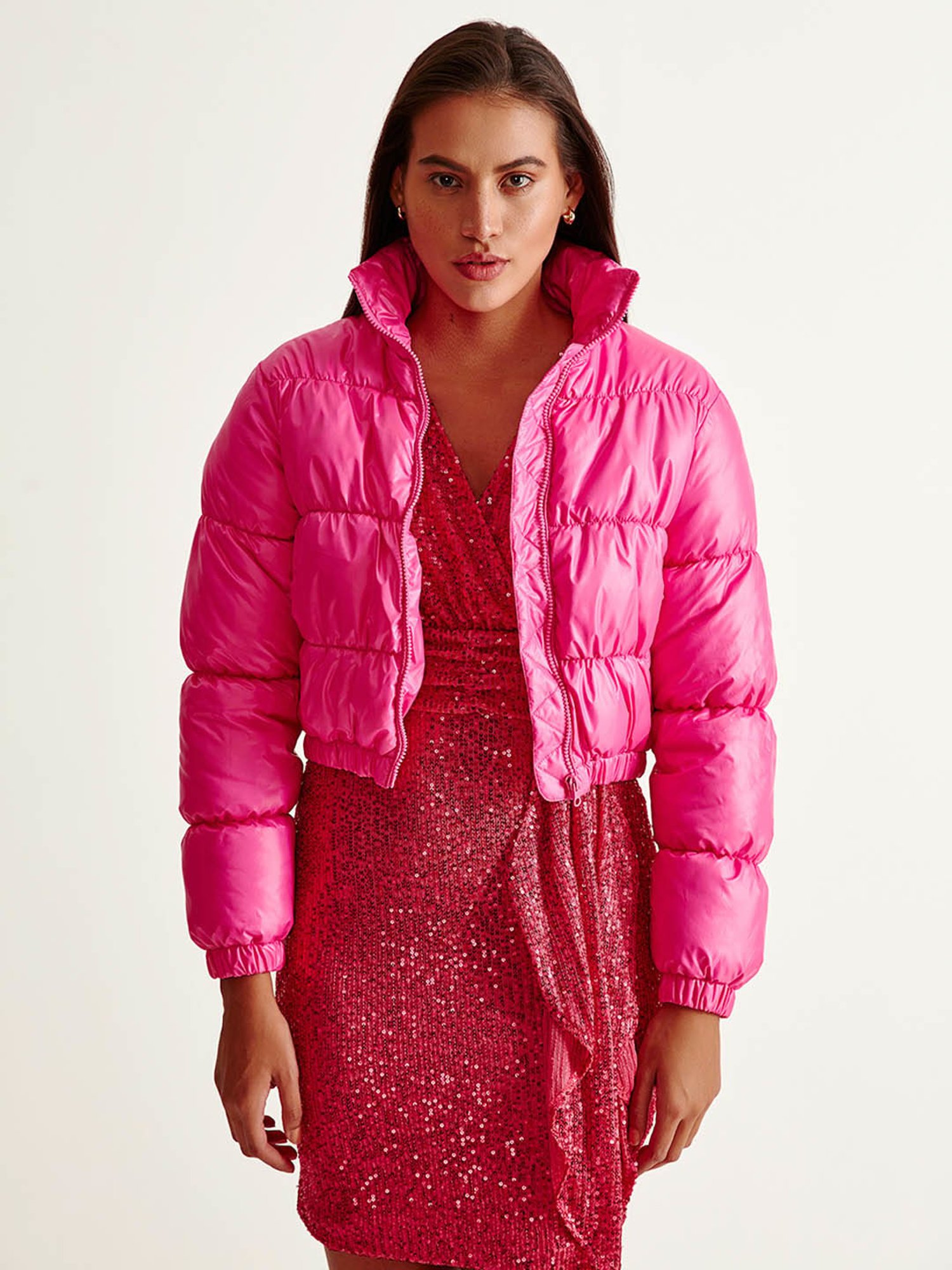 Pink Sleeveless Puffer Jacket