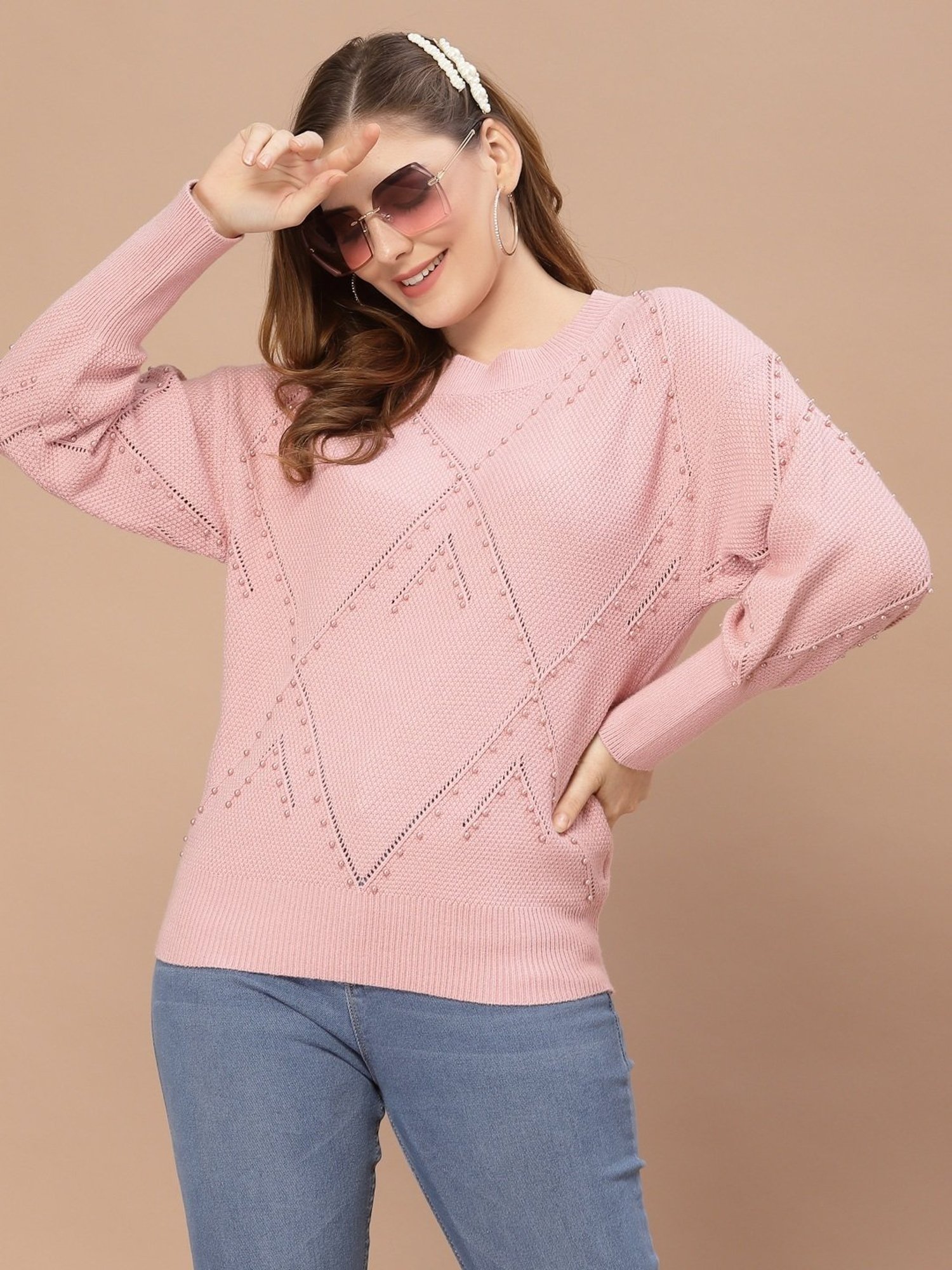 Buy Mafadeny Pink Embellished Shirt for Women Online @ Tata CLiQ