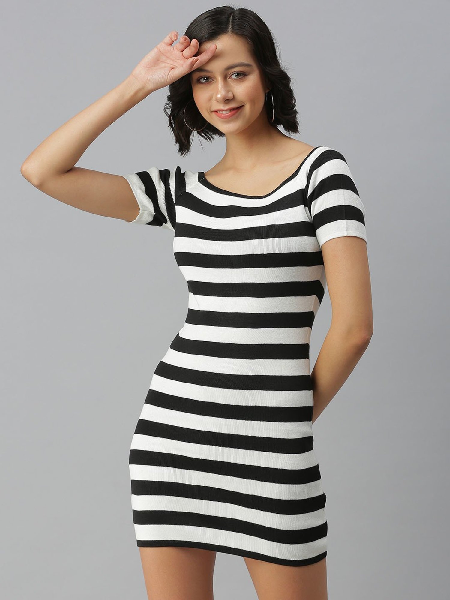 Striped t shop shirt bodycon dress