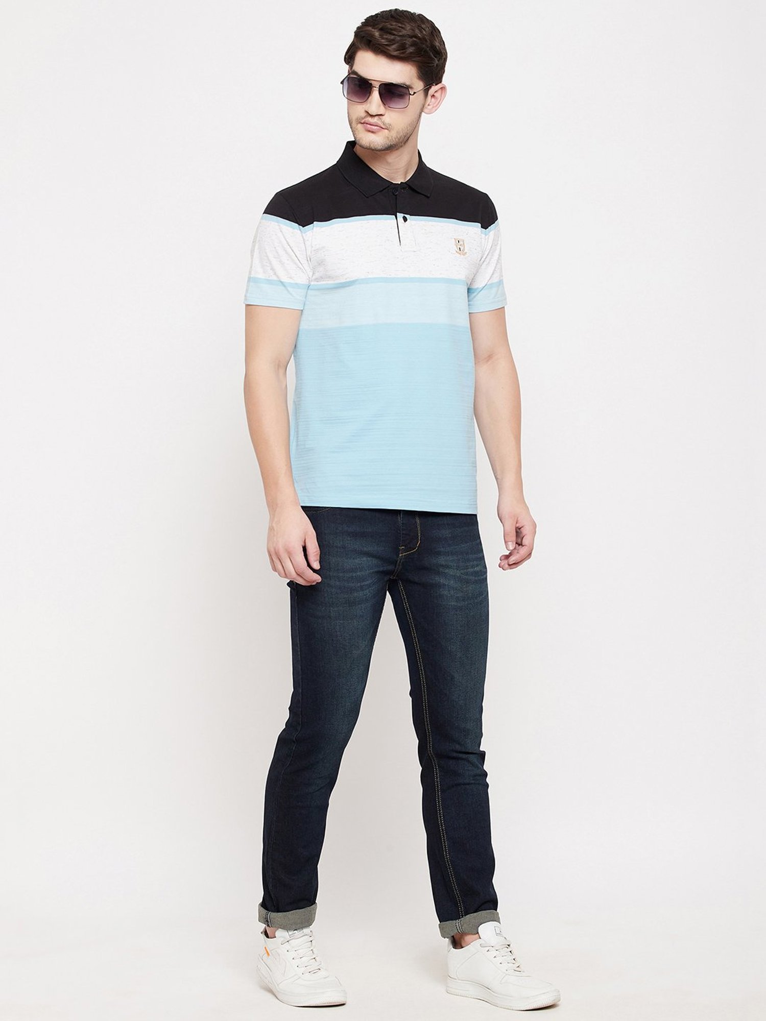 Buy Louis Philippe Sport Multi Cotton Slim Fit Colour Block Polo T-Shirt  for Mens Online @ Tata CLiQ