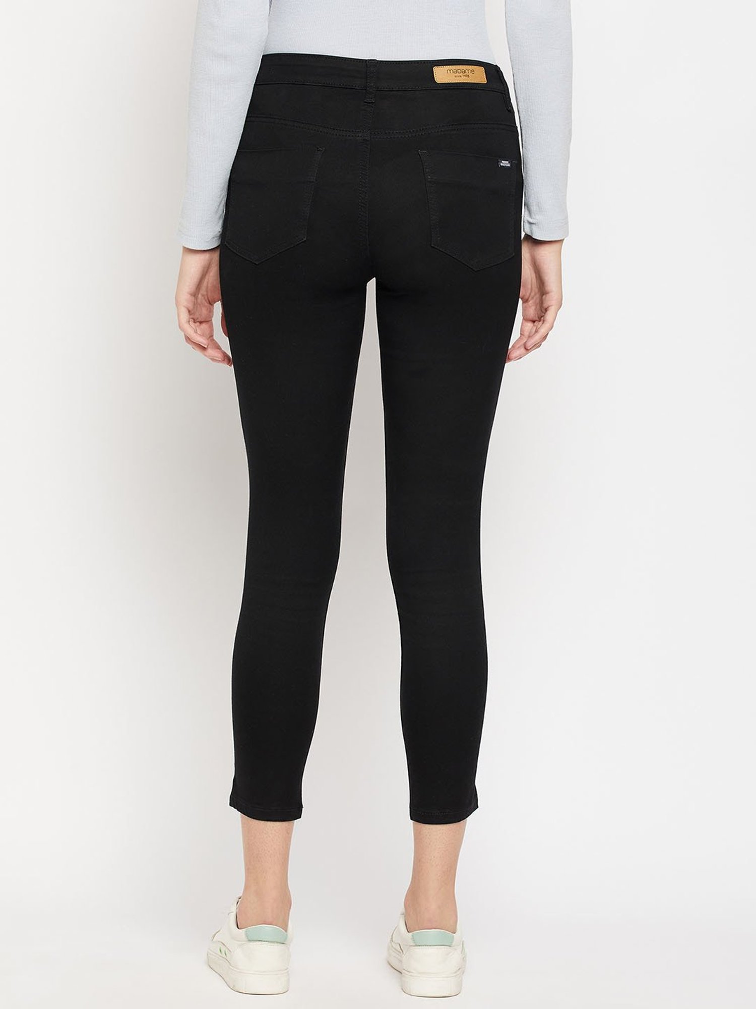 Buy Madame Black Solid Trouser online