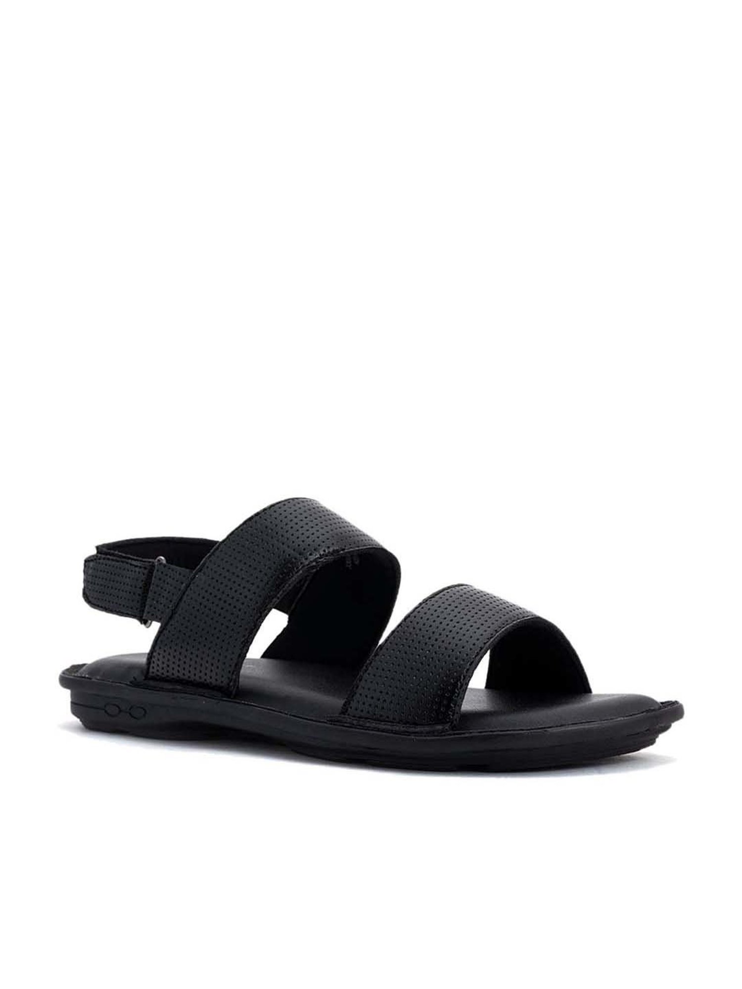 Deriko Black Genuine Leather Slingback Sandals For Men – Alberto Torresi