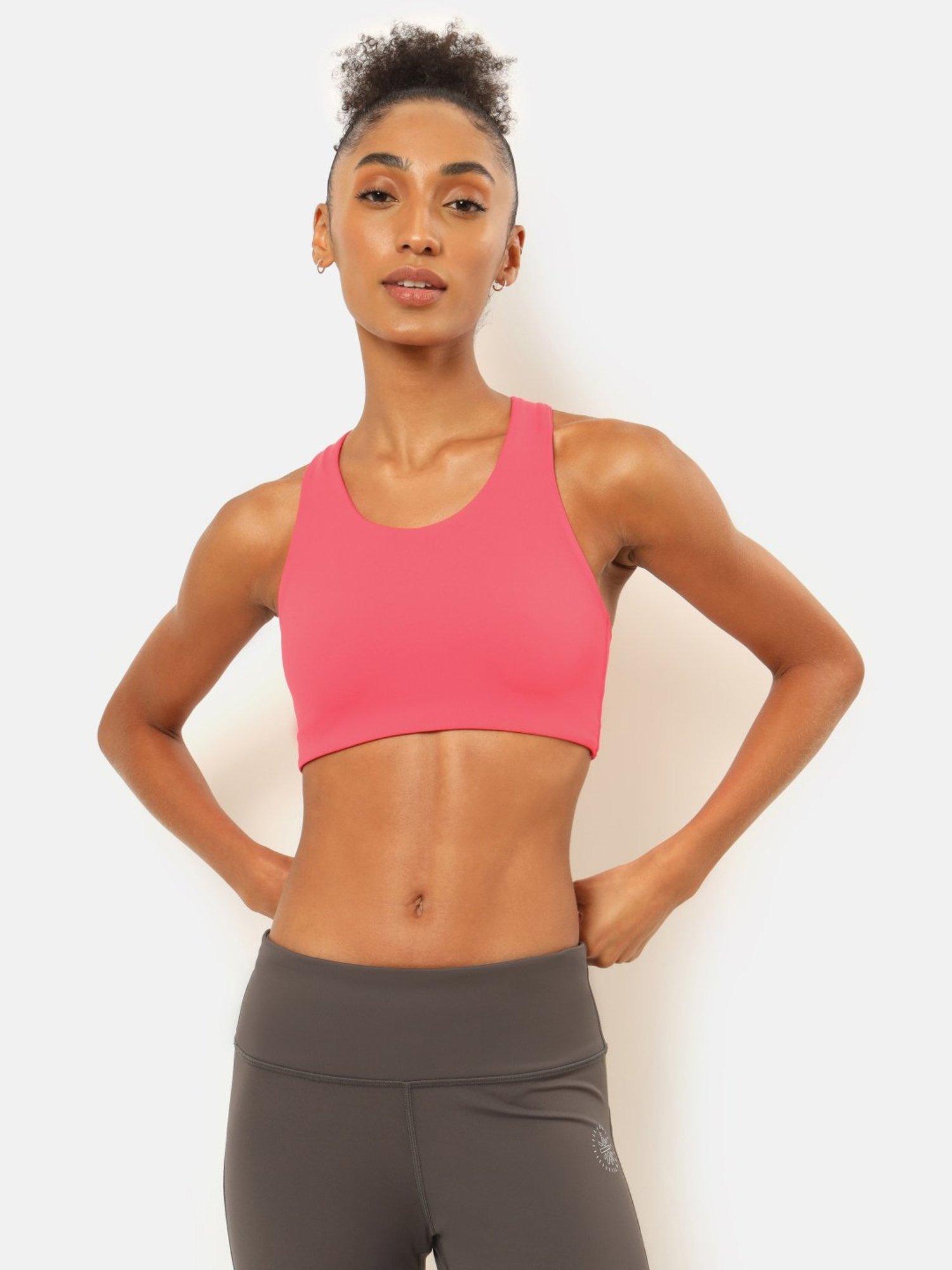 Solid Color Sports Bra - New Women's Yoga Wear, Backless Fitness Bra with  Straps,coral pink