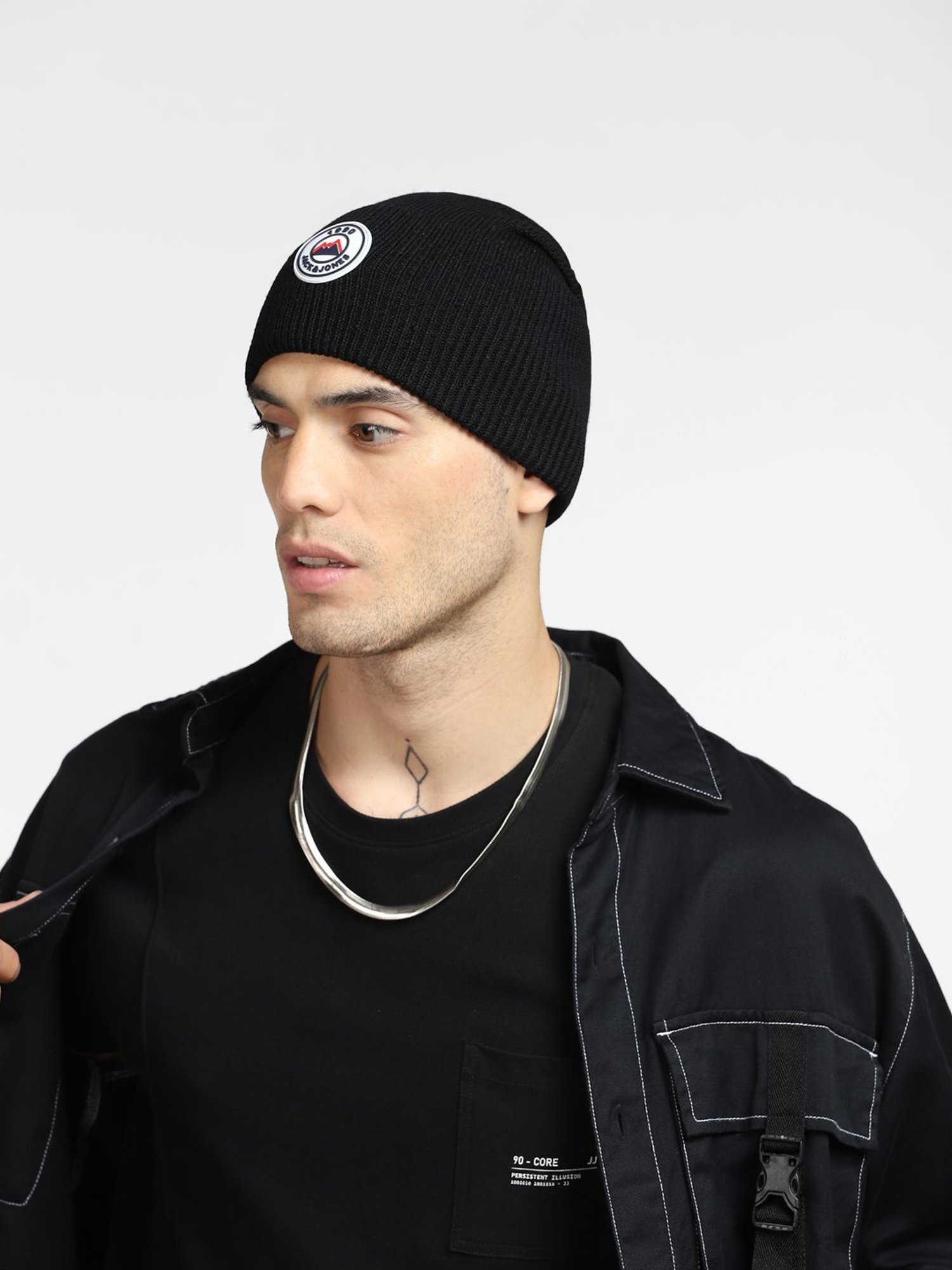 Jack & Jones JACCLASSIC SHORT BEANIE UNISEX - Bonnet - black/noir