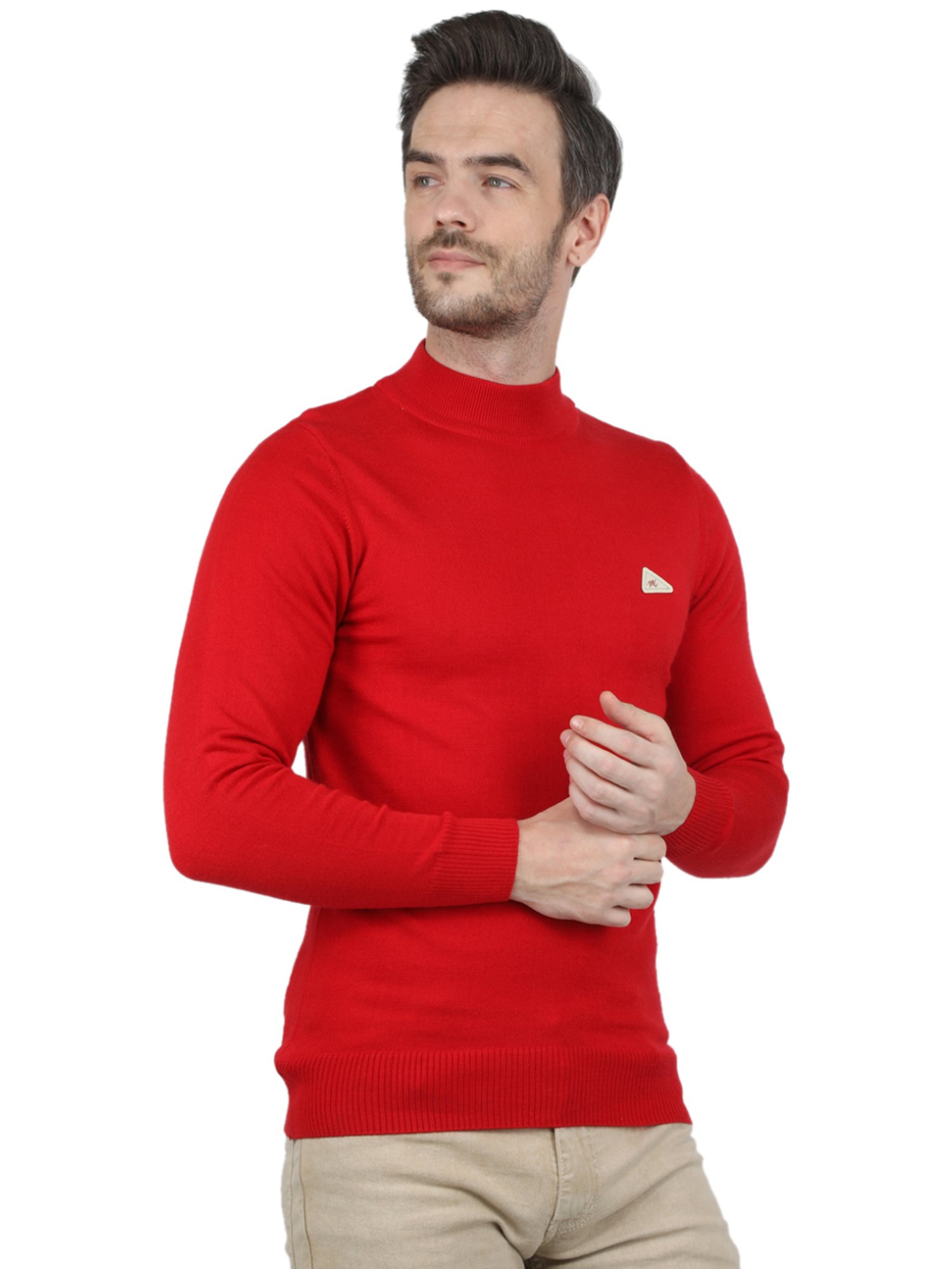 Buy Monte Carlo Blood Red Regular Fit Sweater for Mens Online @ Tata CLiQ