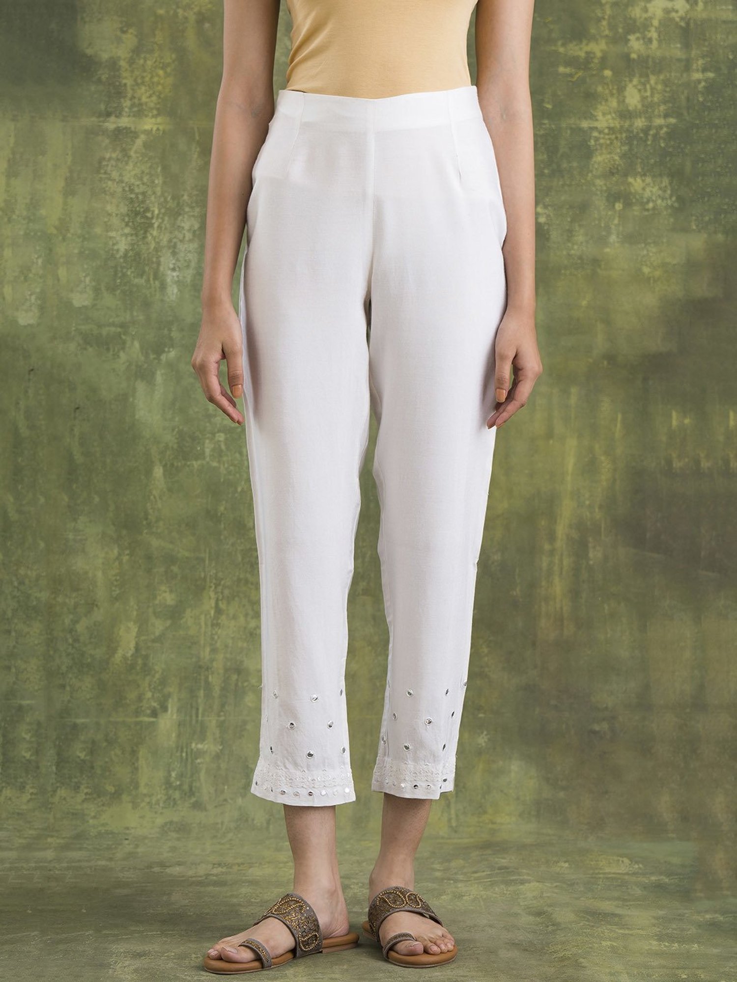 Buy W Green Slim Fit Pants for Women Online @ Tata CLiQ