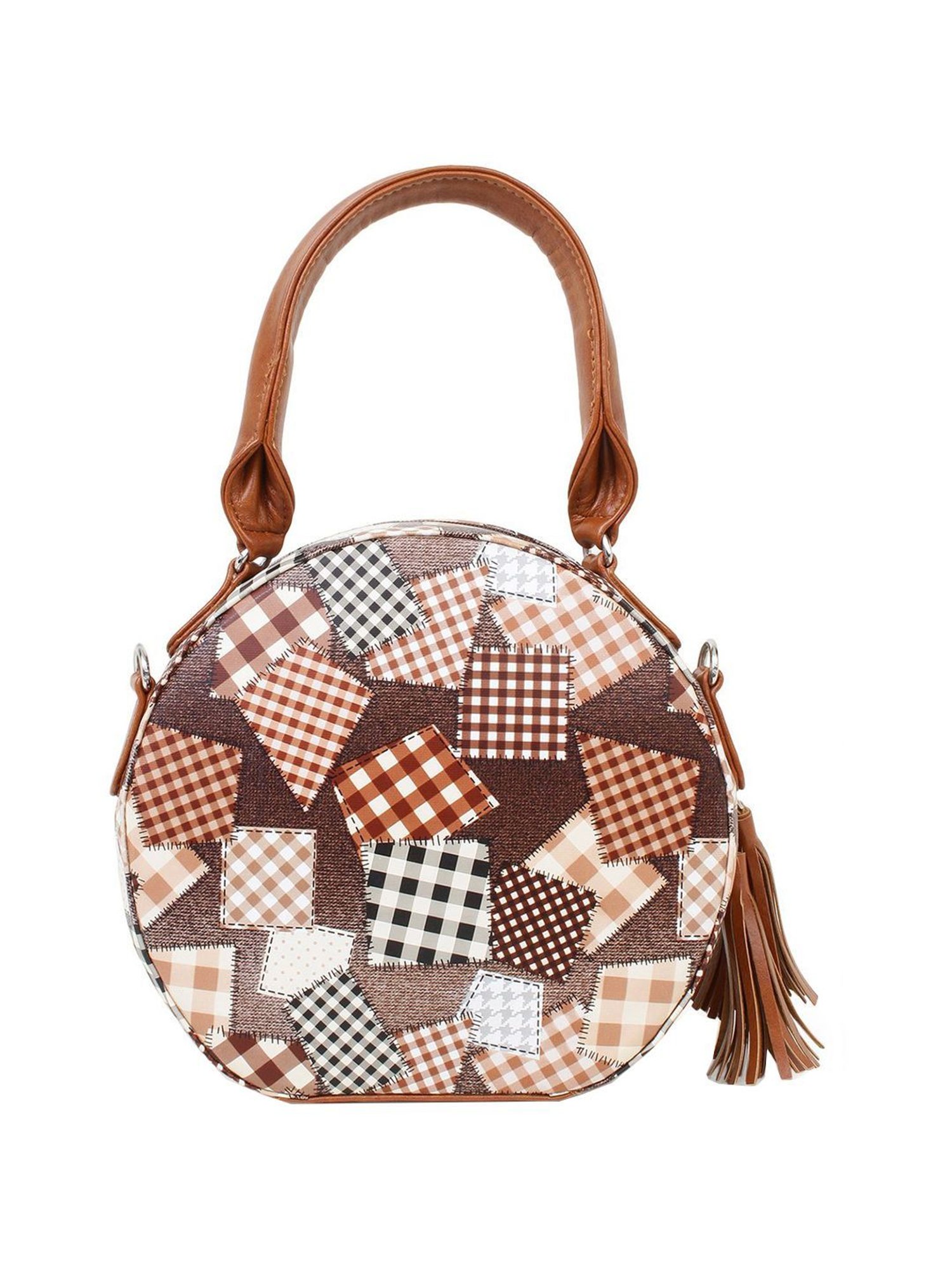 Buy Styli Brown Checked Pattern Shoulder Bag at Best Price @ Tata CLiQ