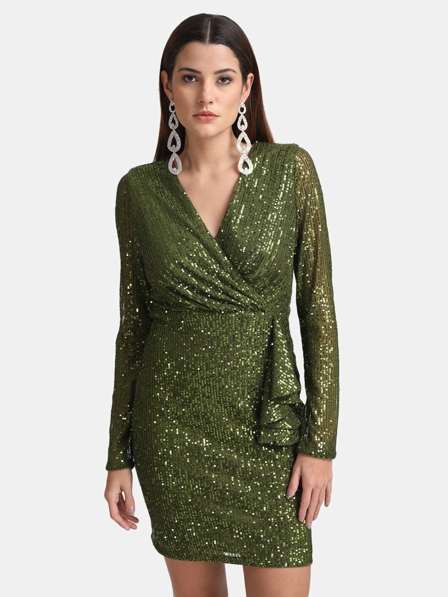Buy Kazo Teal Velvet Fit & Flare Dress for Women's Online @ Tata CLiQ