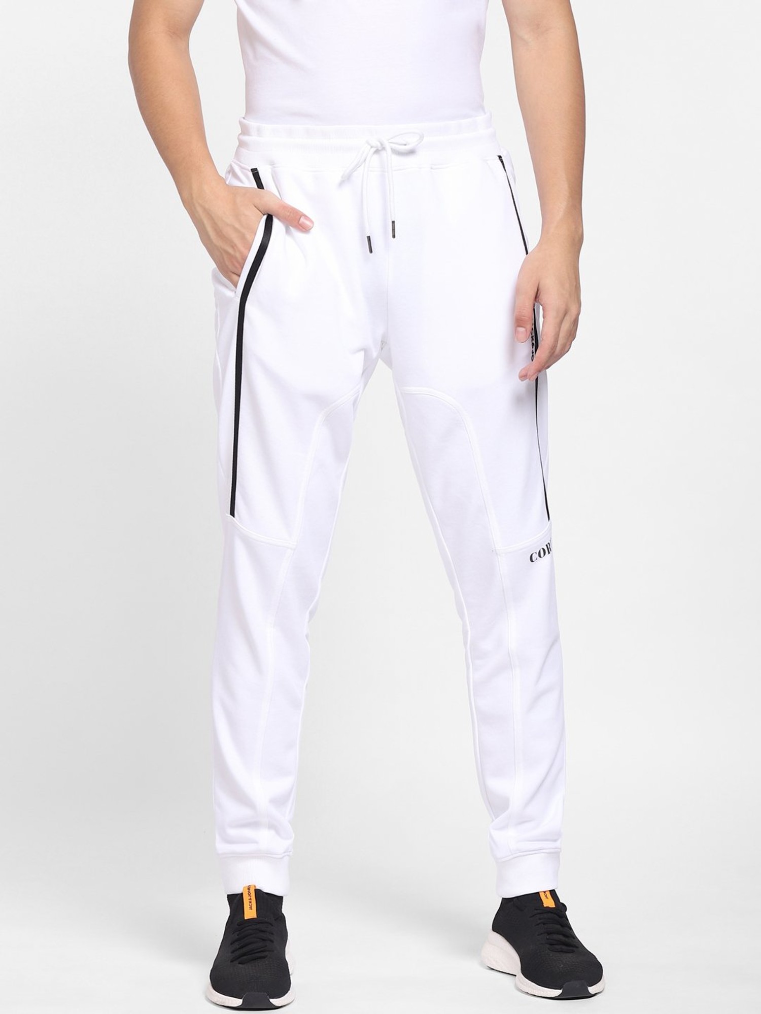 Buy THE BEAR HOUSE Ardor Edition Men White Solid Slim Fit Track Pants online