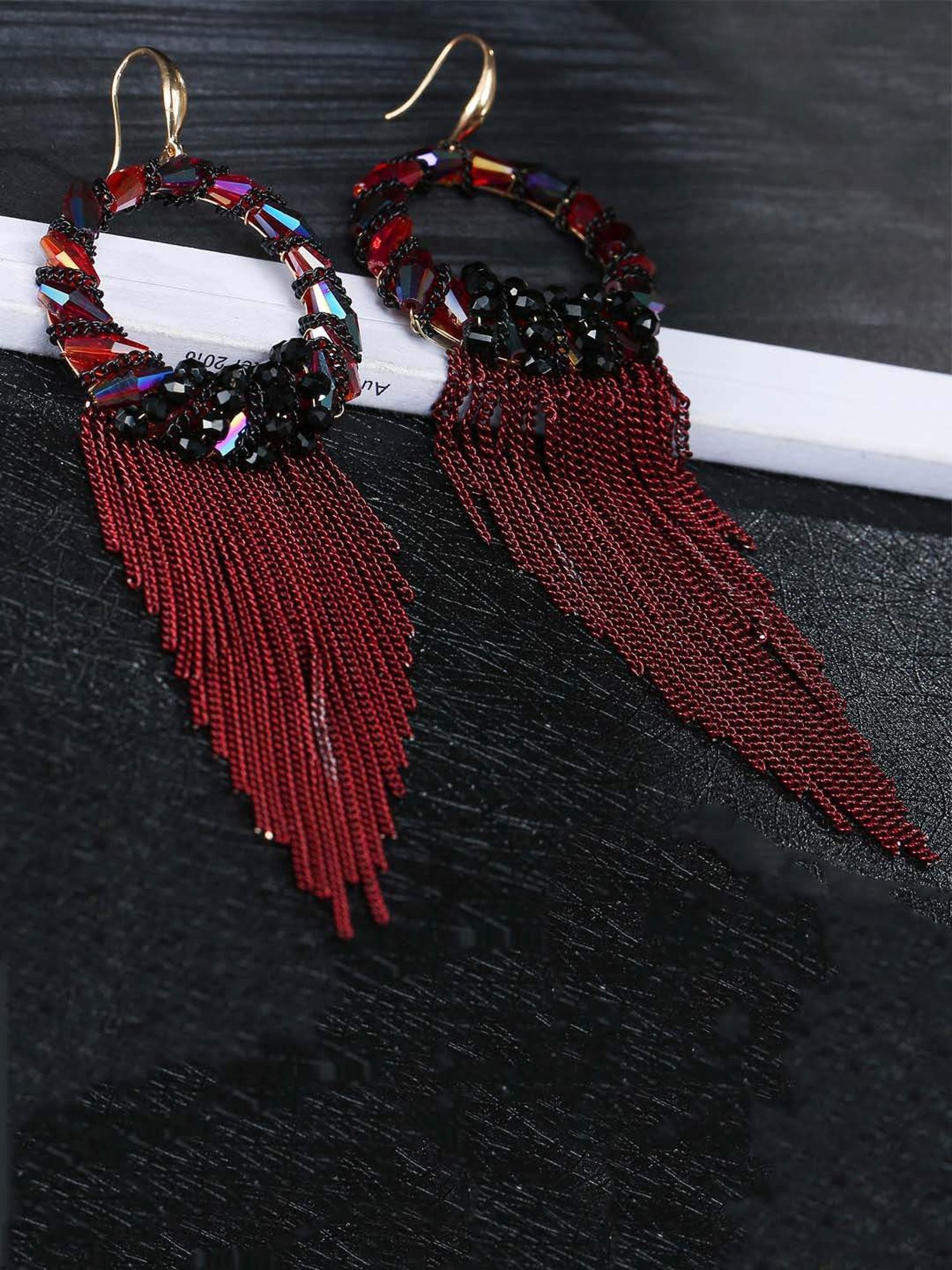 Black Metal Earrings for Black Saree | FashionCrab.com