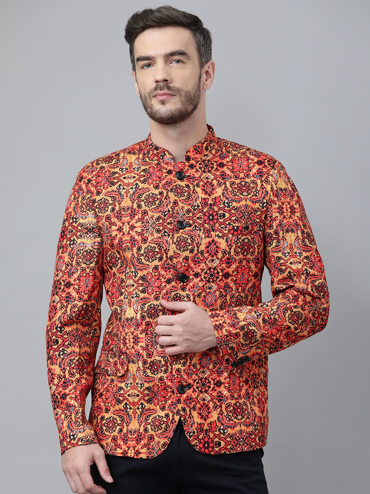 Buy Hangup Multicolor Regular Fit Printed Blazer for Men Online