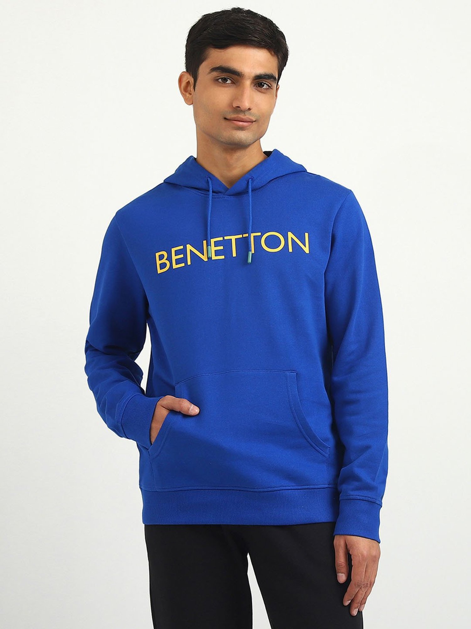 Buy United Colors of Benetton Royal Blue Slim Fit Hooded