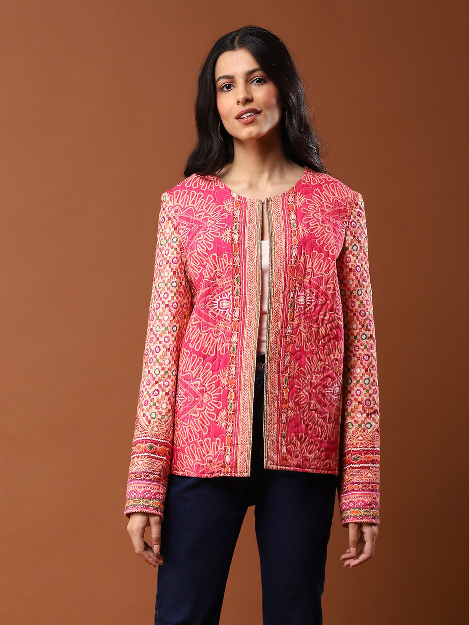 Buy Ritu Kumar Multi-Color Floral Print Jacket online