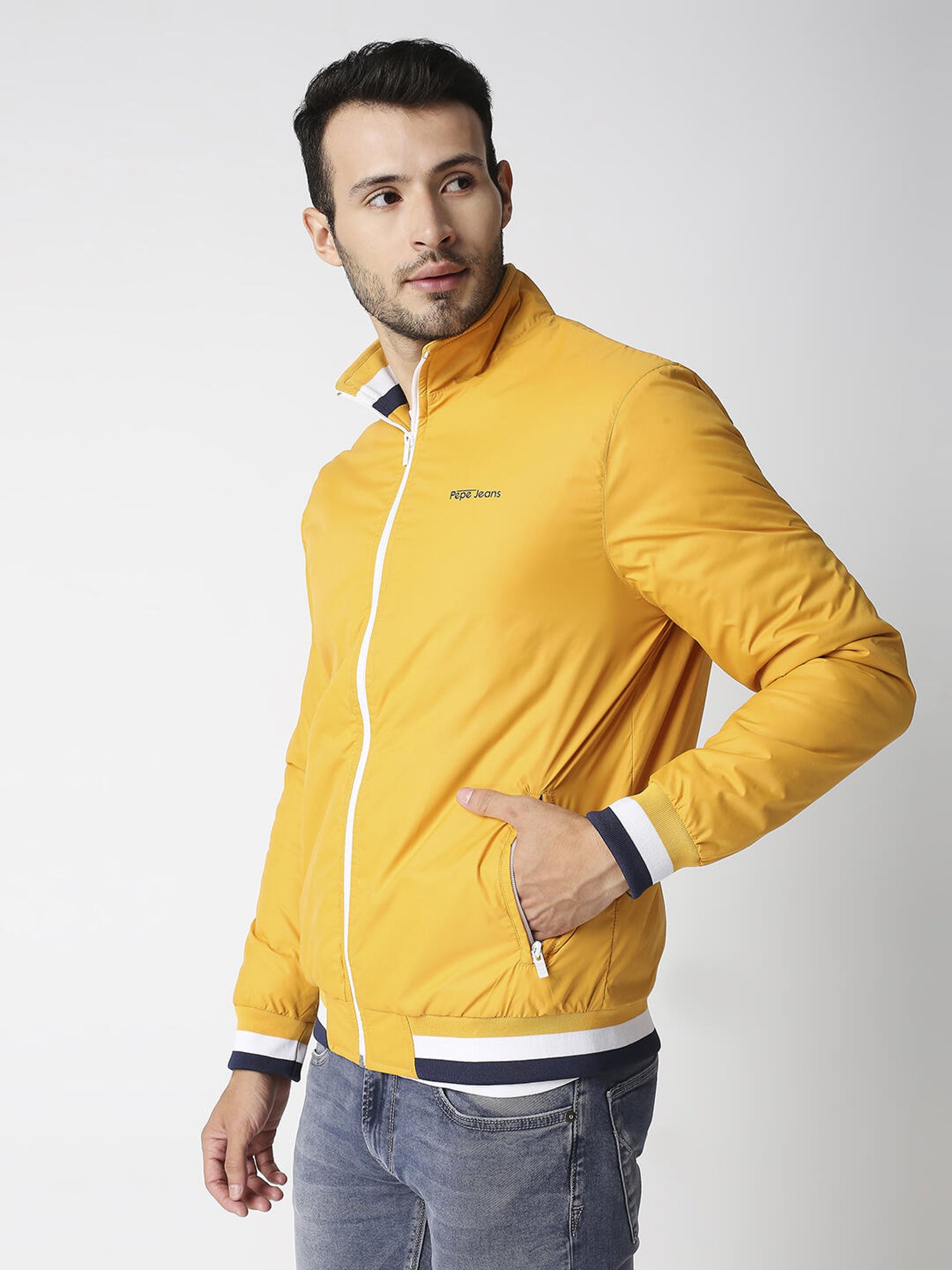 Rufino Light Weight Puffer Jacket With Looper Knit Panel & Utility Pocket | Pepe  Jeans India