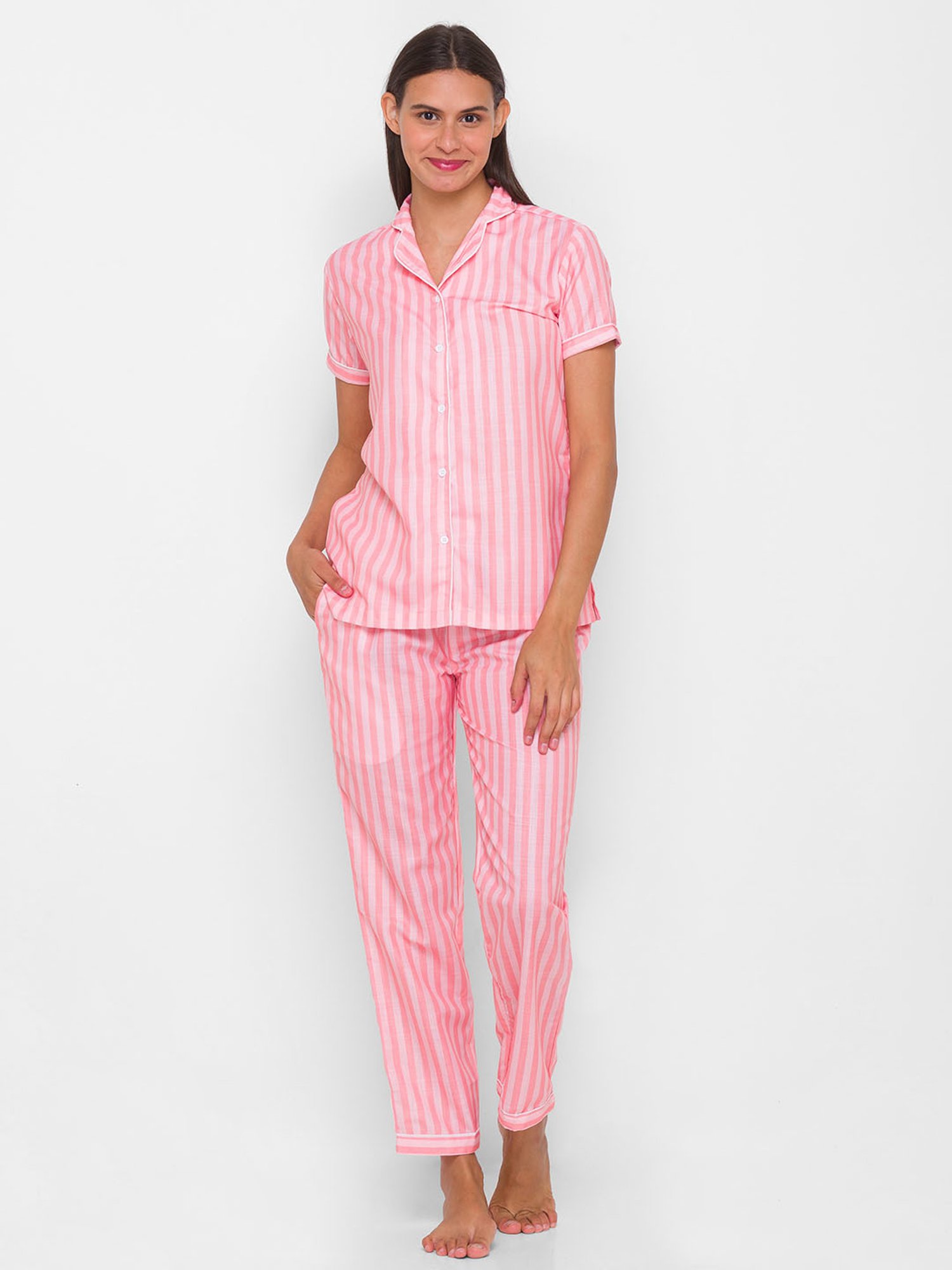 Pink best sale stripe pyjamas