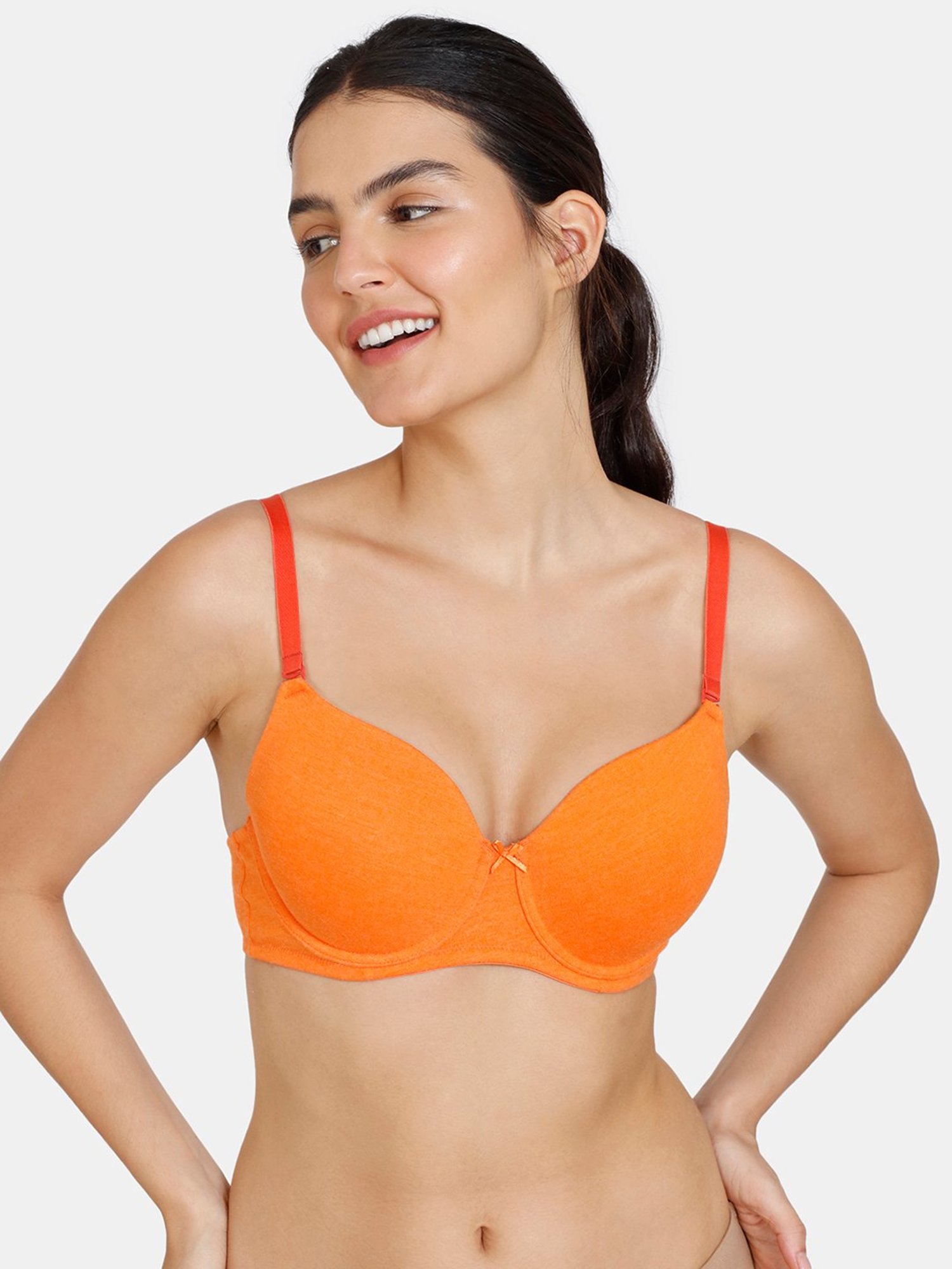 Buy Zivame Orange Half Coverage T-Shirt Bra for Women's Online