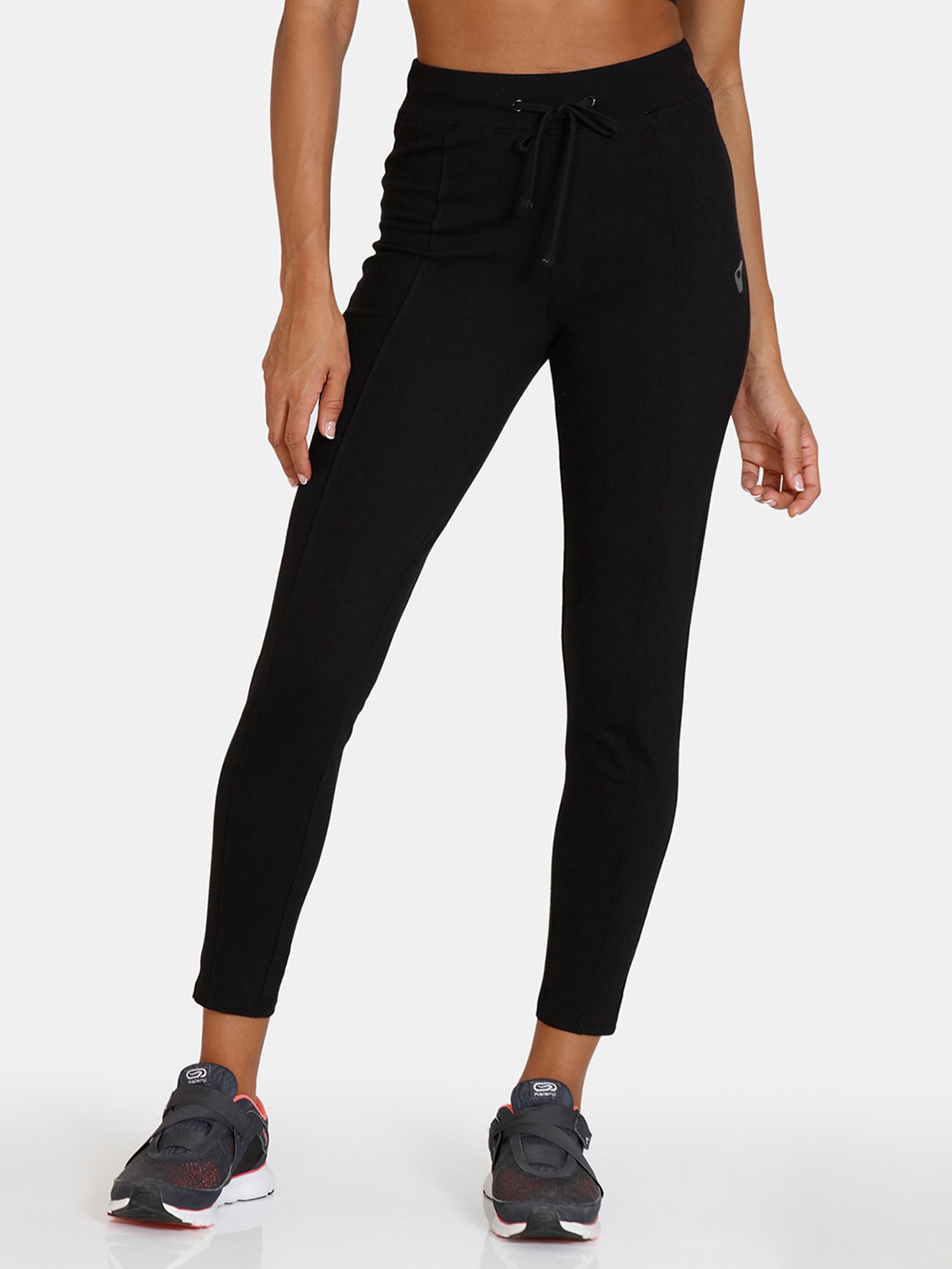 Buy Zelocity Women Regular fit Cotton Solid Track pants - Black