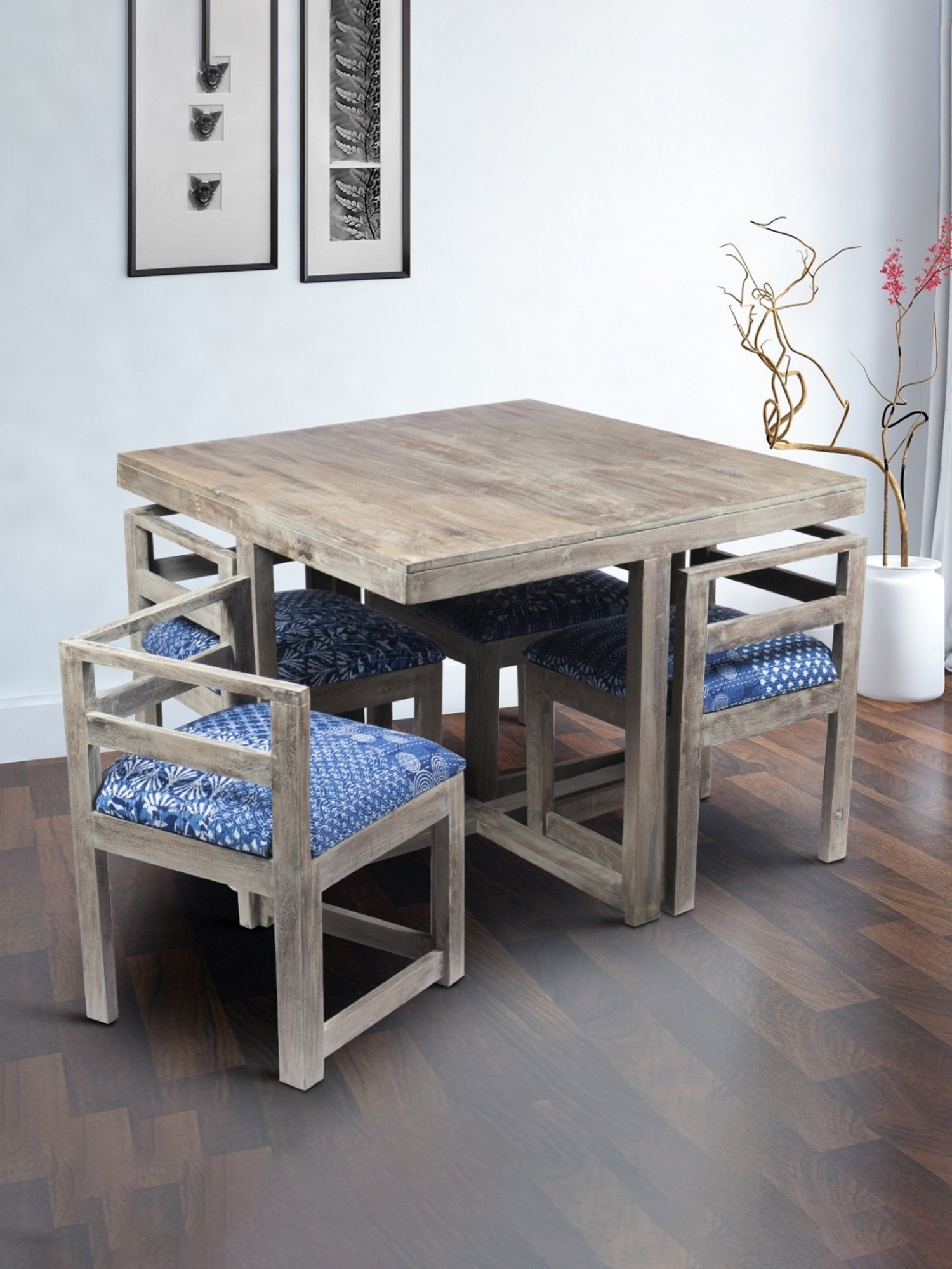 Reclaimed wood discount dining table gray