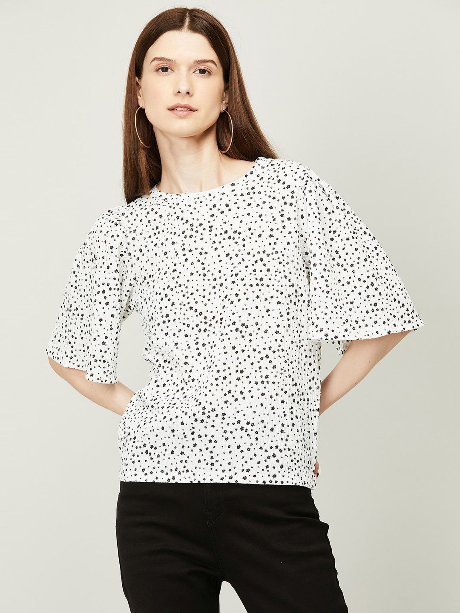 Buy CODE by Lifestyle Off-White Printed Top for Women Online