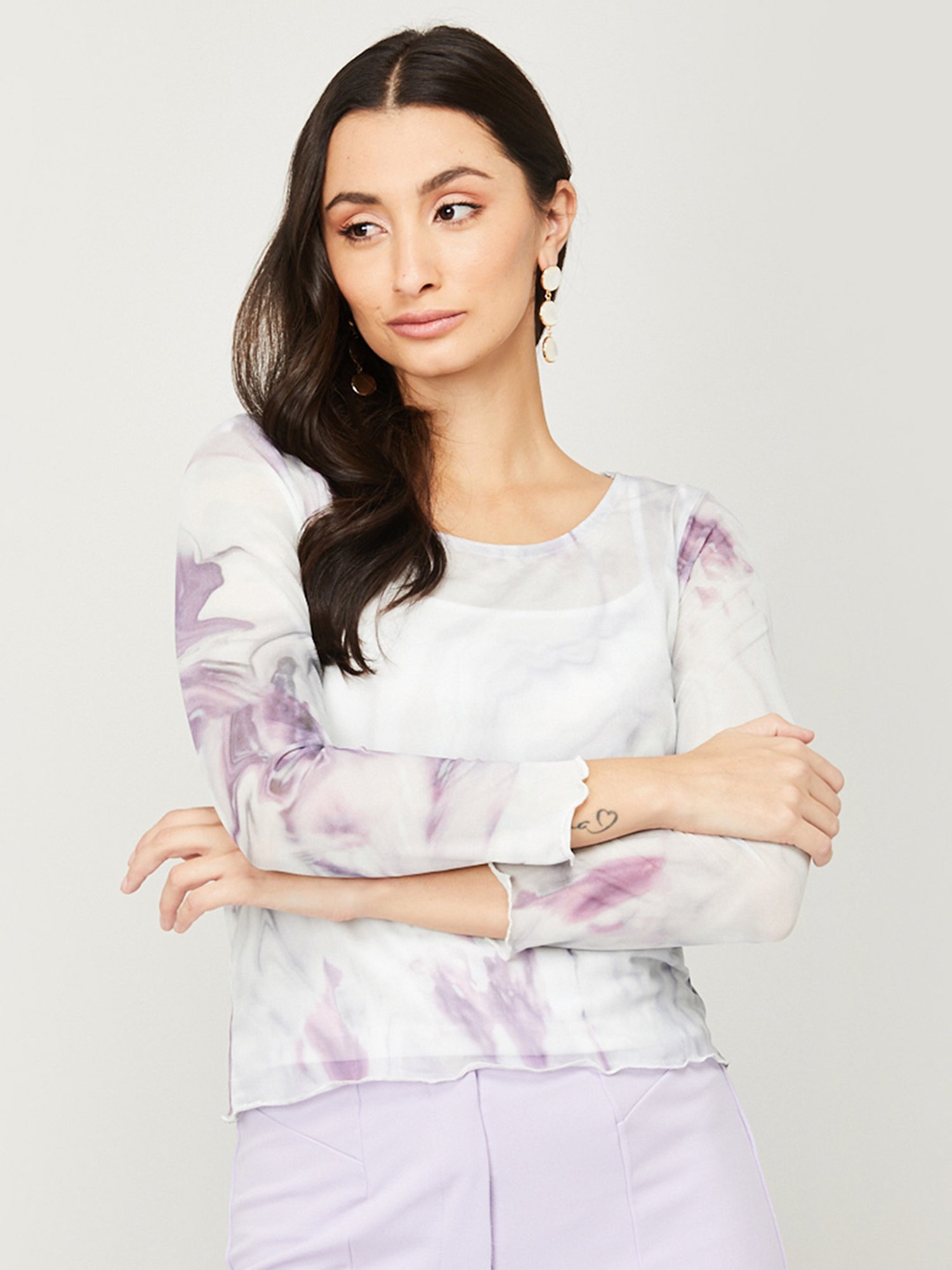 Buy CODE by Lifestyle Off-White Printed Top for Women Online