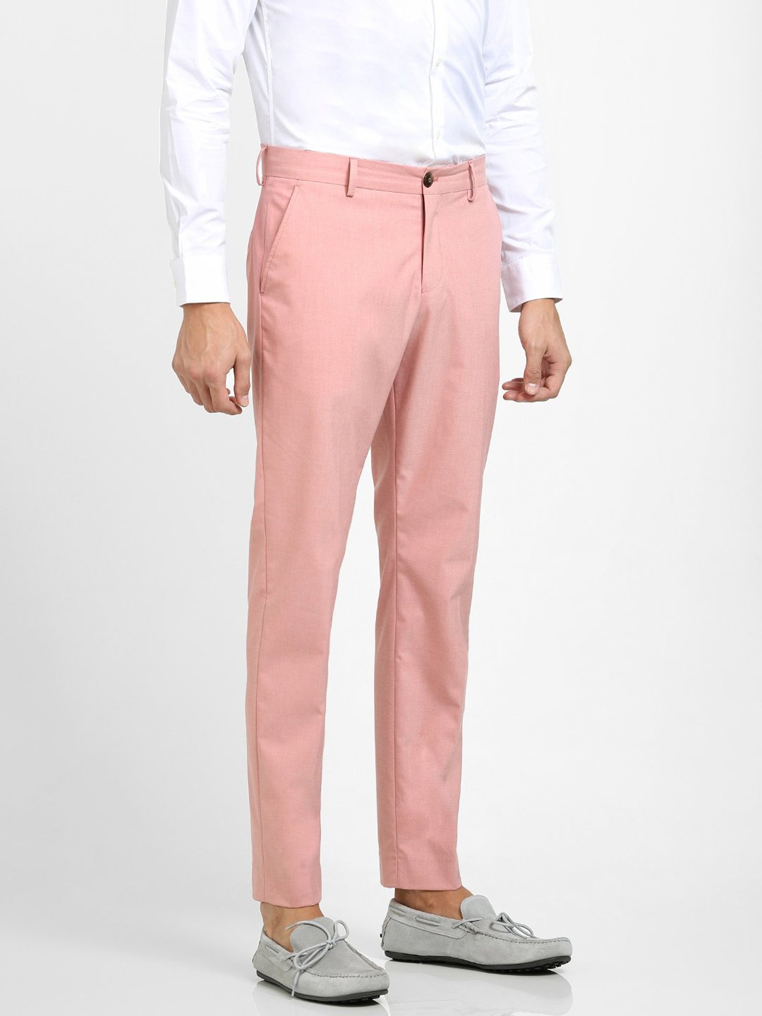 Slim Fit Men Pink Lycra Blend Trousers at Rs 280/piece in Bhilwara | ID:  26497595088