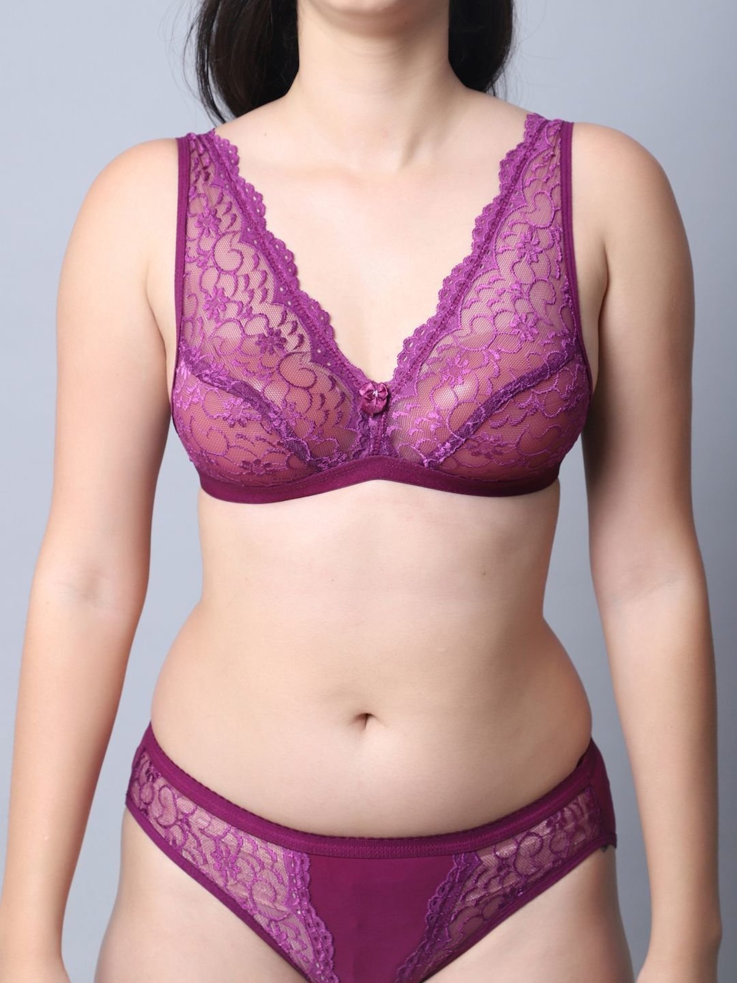 Buy Gracit Purple & Maroon Self Pattern Bra Panty Set - Pack Of 2 for Women  Online @ Tata CLiQ