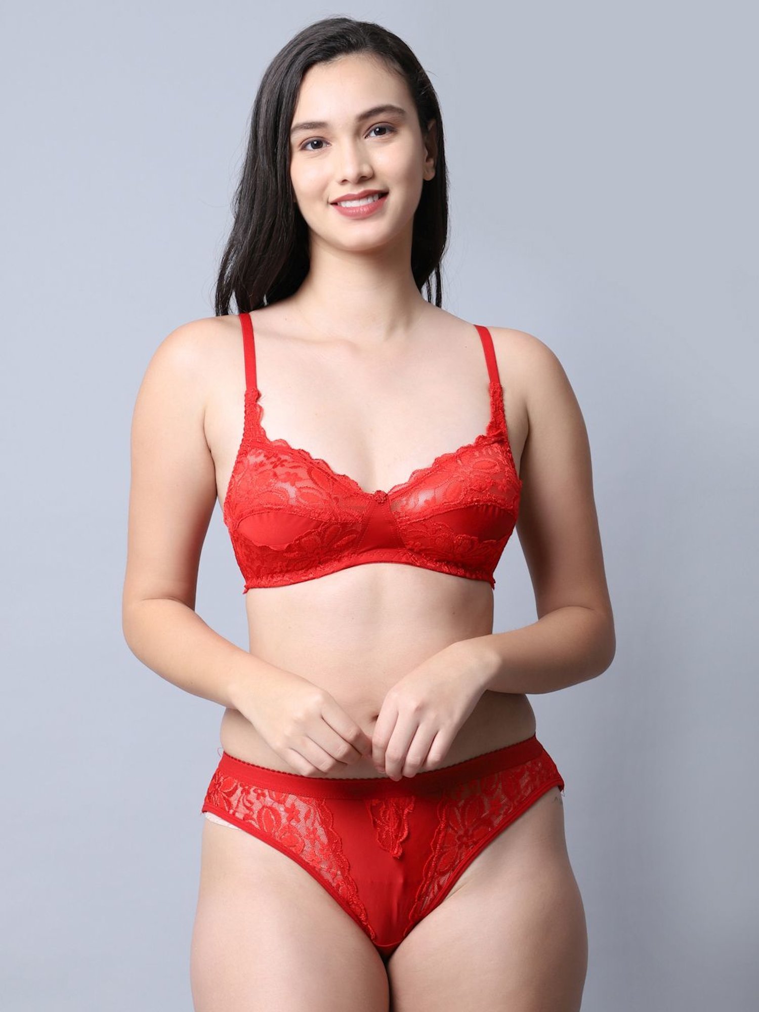 Buy Gracit Red Self Pattern Bra Panty Set - Pack Of 2 for Women Online @  Tata CLiQ