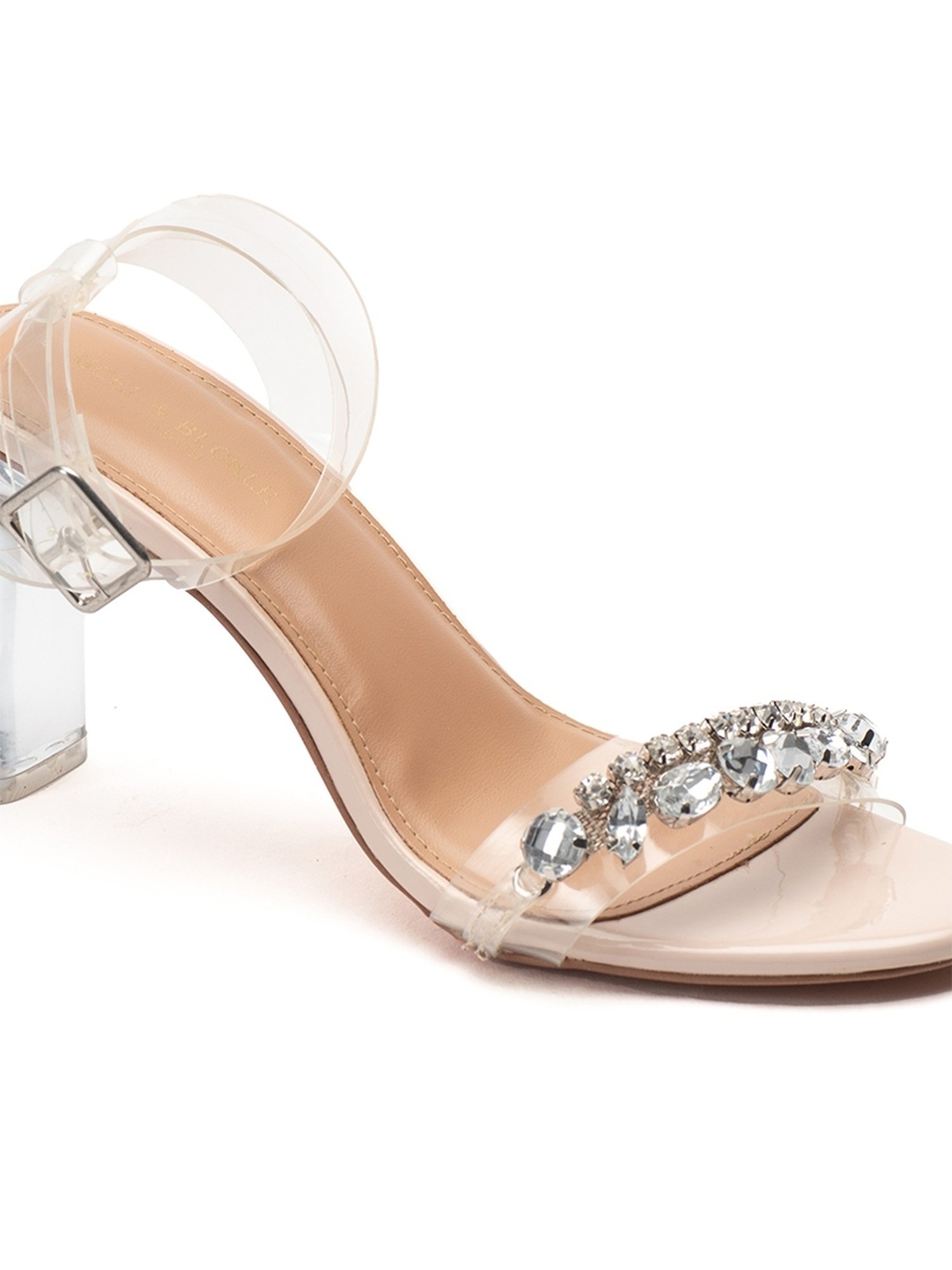 Buy Peep-Toe, Slingback, Diamond Studded, Women Fancy Sandal Rose Gold 4 UK  at Amazon.in