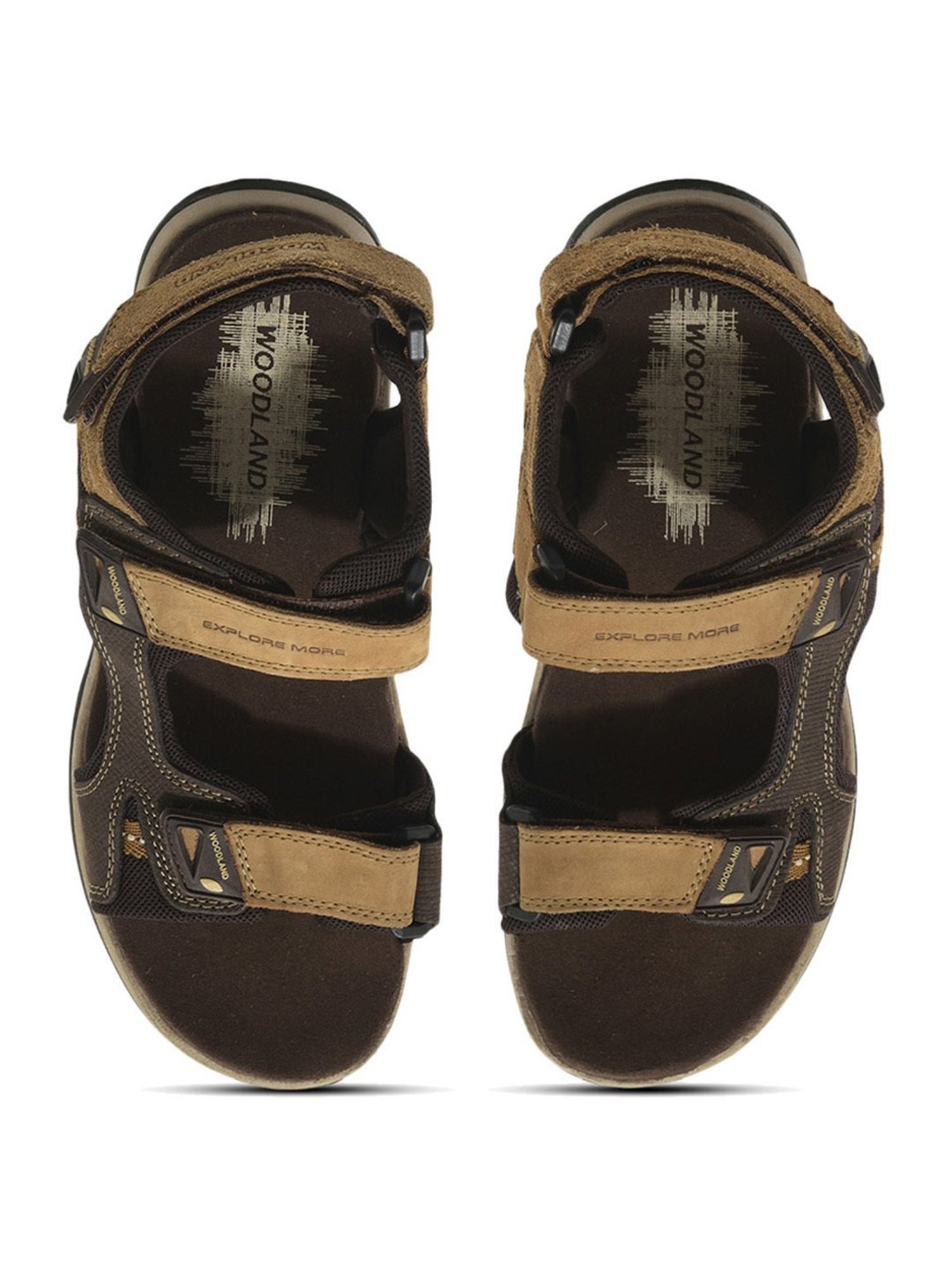 Buy Woodland Pro Planet Men Khaki Leather Comfort Sandals - Sandals for Men  8503593 | Myntra