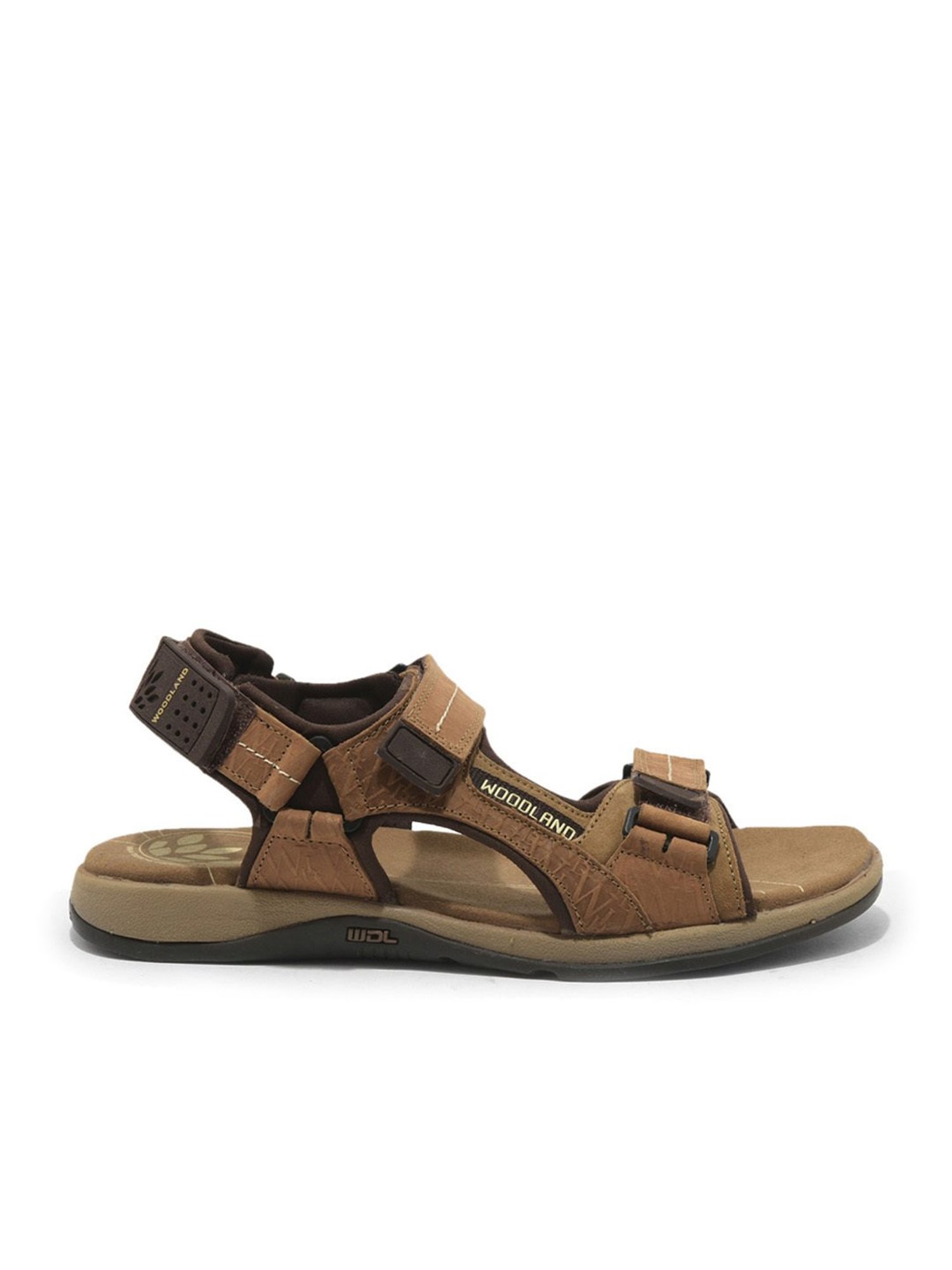 Buy WOODLAND Camel Mens Velcro Closure Casual Sandals | Shoppers Stop