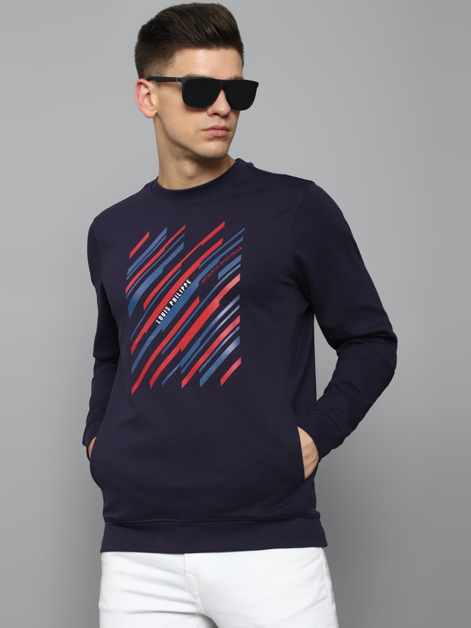 Buy Louis Philippe Men Casual Multi Colorblock Sweatshirt Online