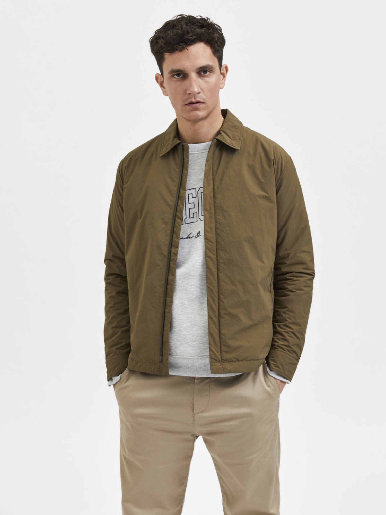 Buy SELECTED HOMME Dark Olive Regular Fit Jacket for Mens Online
